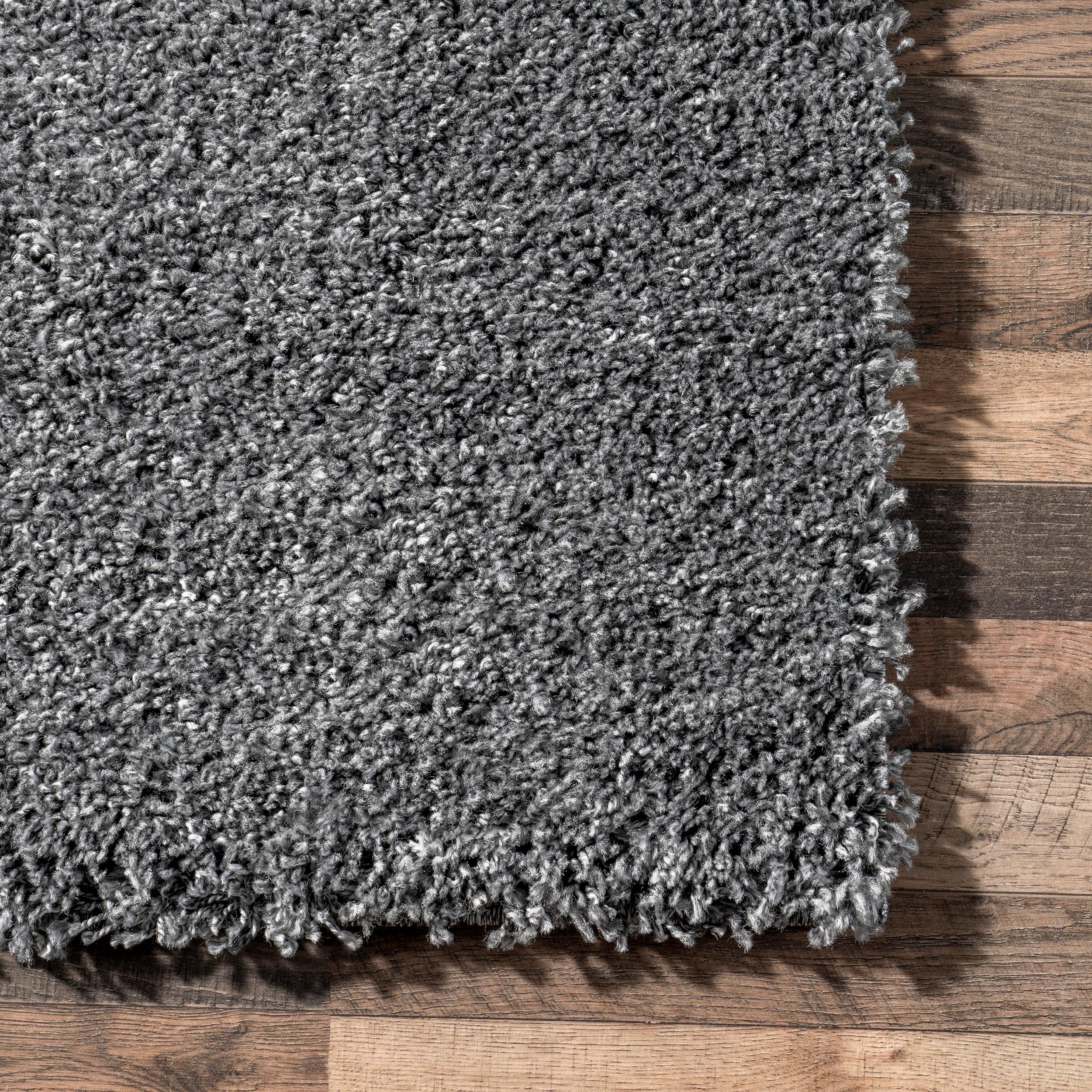 Marleen Plush Shag Gray 10 ft. x 14 ft. Contemporary Living Room/Bedroom/Dining Room Area Rug