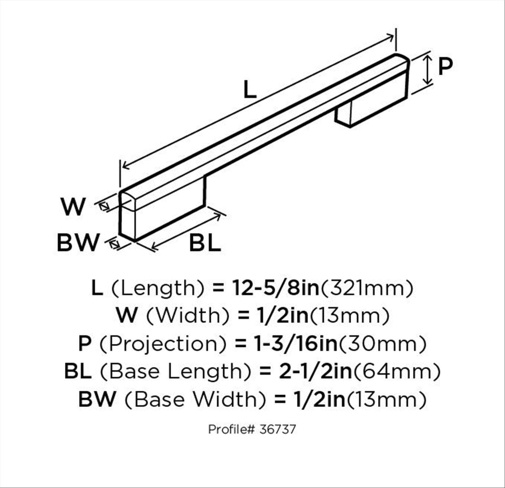 Separa 12.63'' Brushed Nickel Modern Cabinet Pull