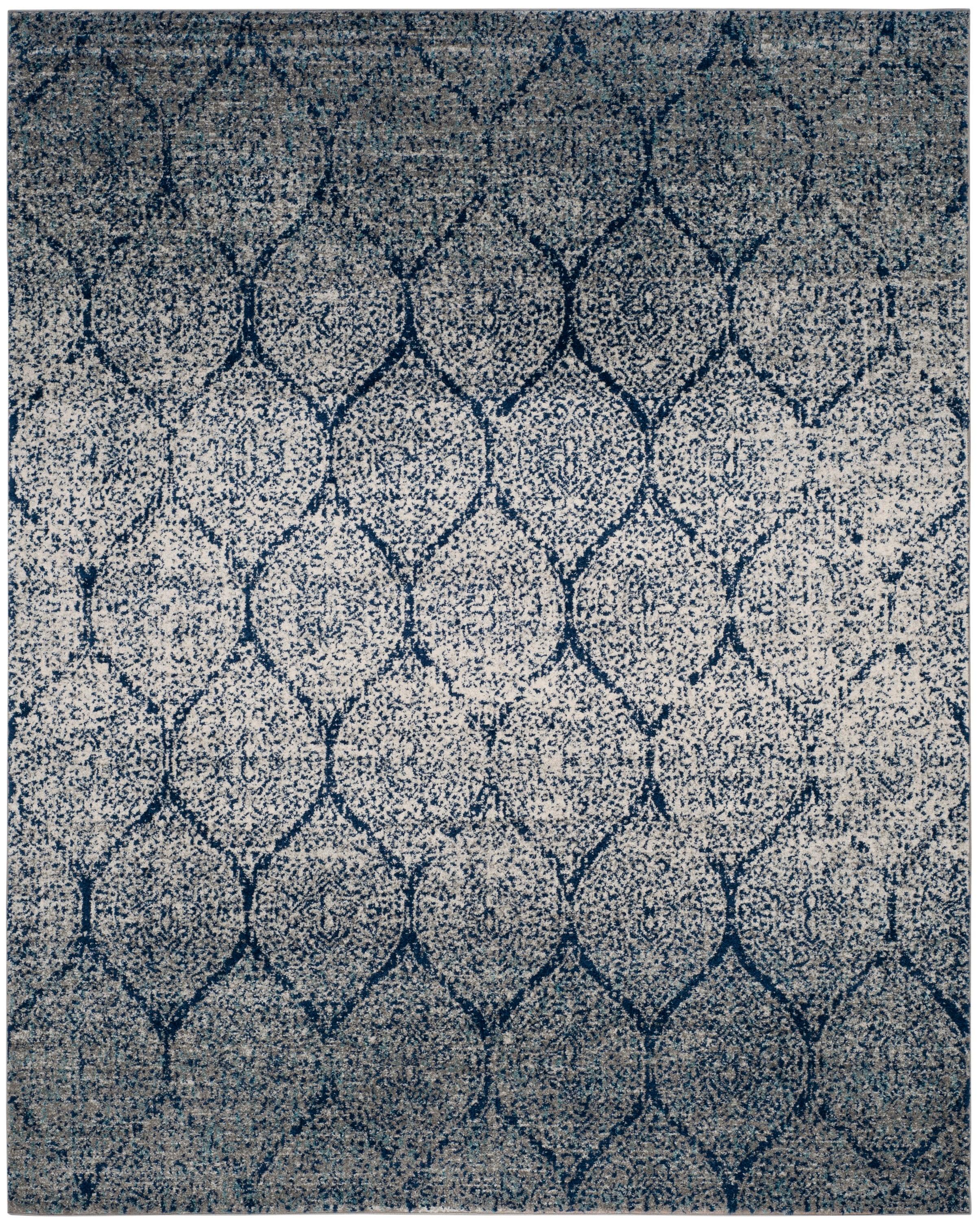 SAFAVIEH Madison Leighton Geometric Area Rug, Navy/Silver, 9' x 12'