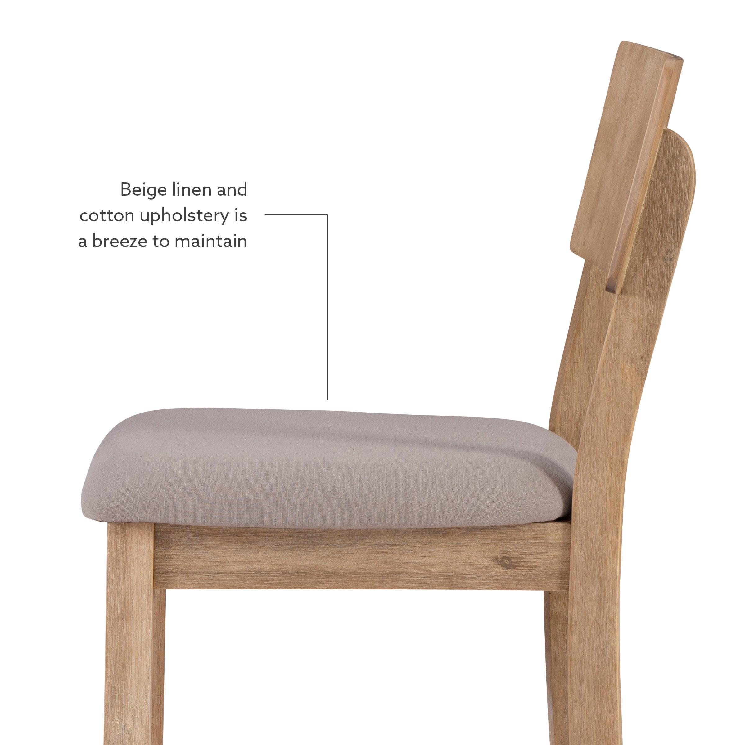 24" Jordan Padded Seat Upholstery Counter Height Barstool Light Gray - Linon: Scandinavian Style, Wood Legs, Polyester