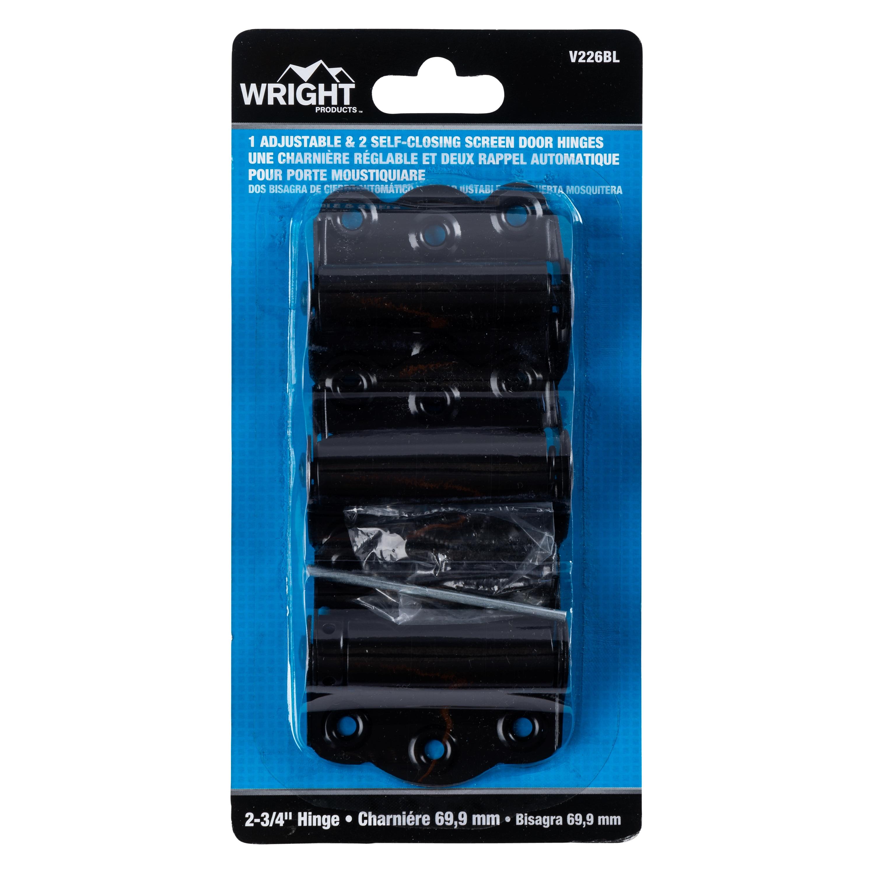 (3-Pk) Wright Products Adjustable  Self Closing Door Hinges Black 2-3/4" V226BL