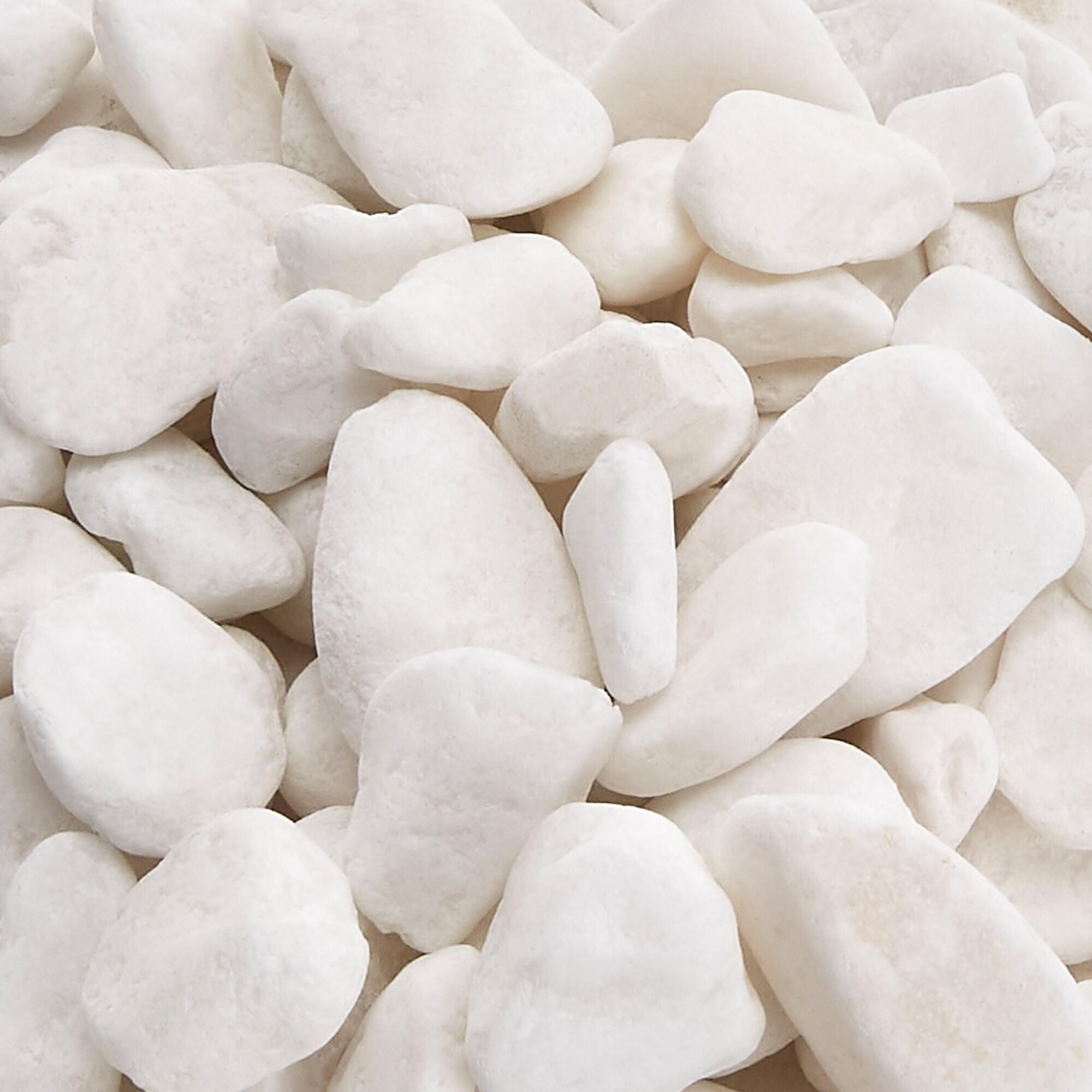 20 lb Snow White Smooth Decorative River Pebbles