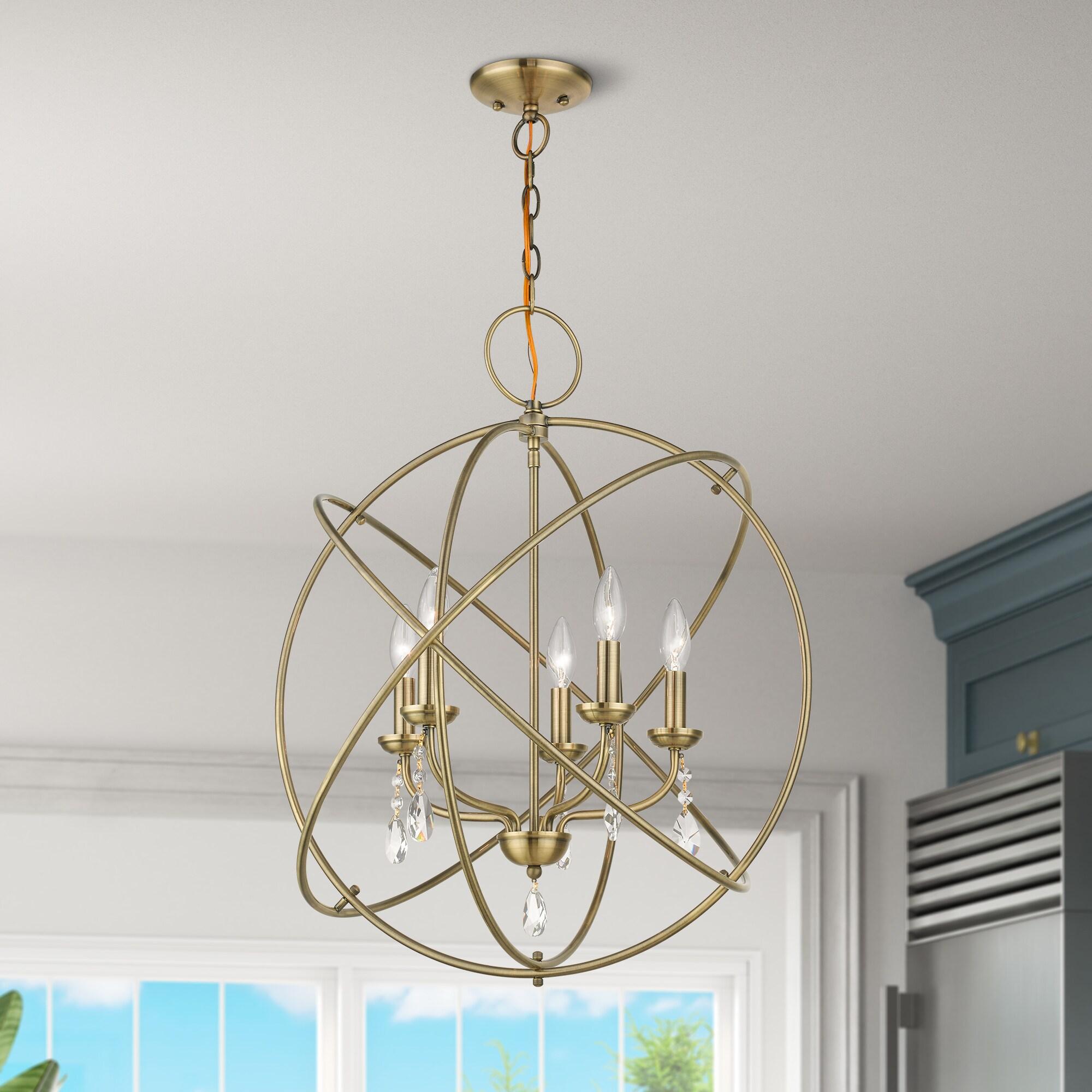 Livex Lighting Aria 5 - Light Chandelier in  Antique Brass