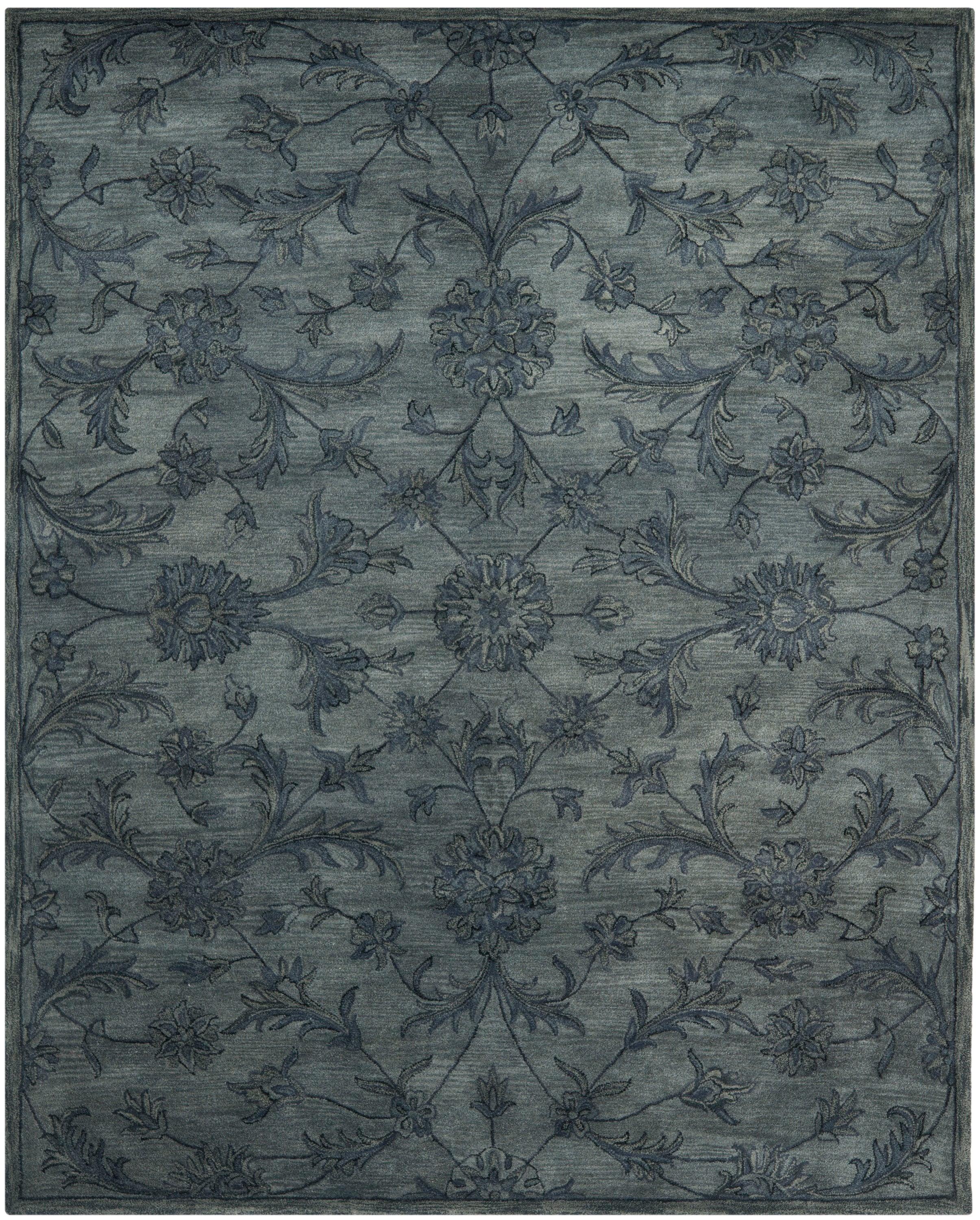 SAFAVIEH Antiquity May Floral Vines Wool Area Rug, Grey/Multi, 9' x 12'