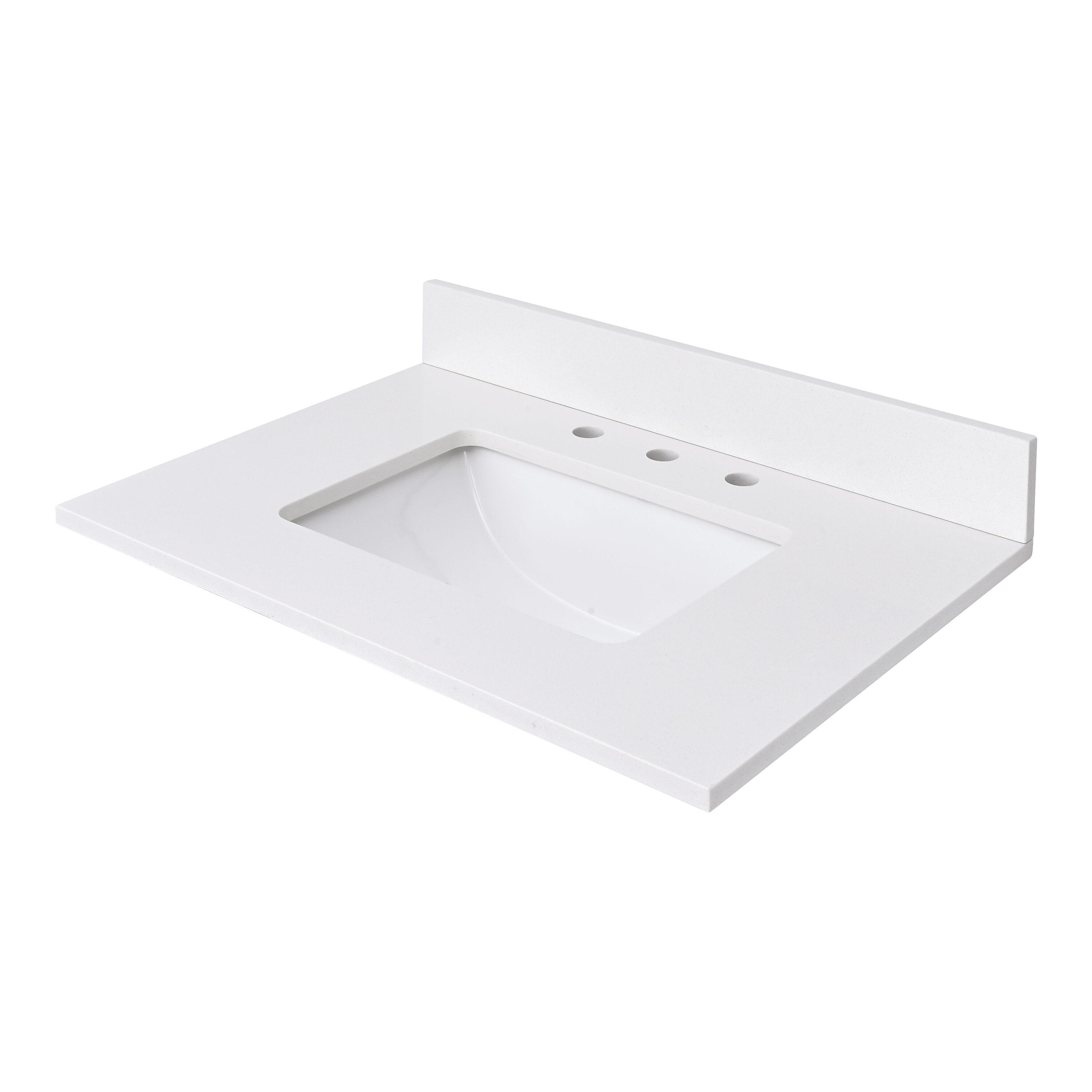 31'' Quartz Single Bathroom Vanity Top with Sink