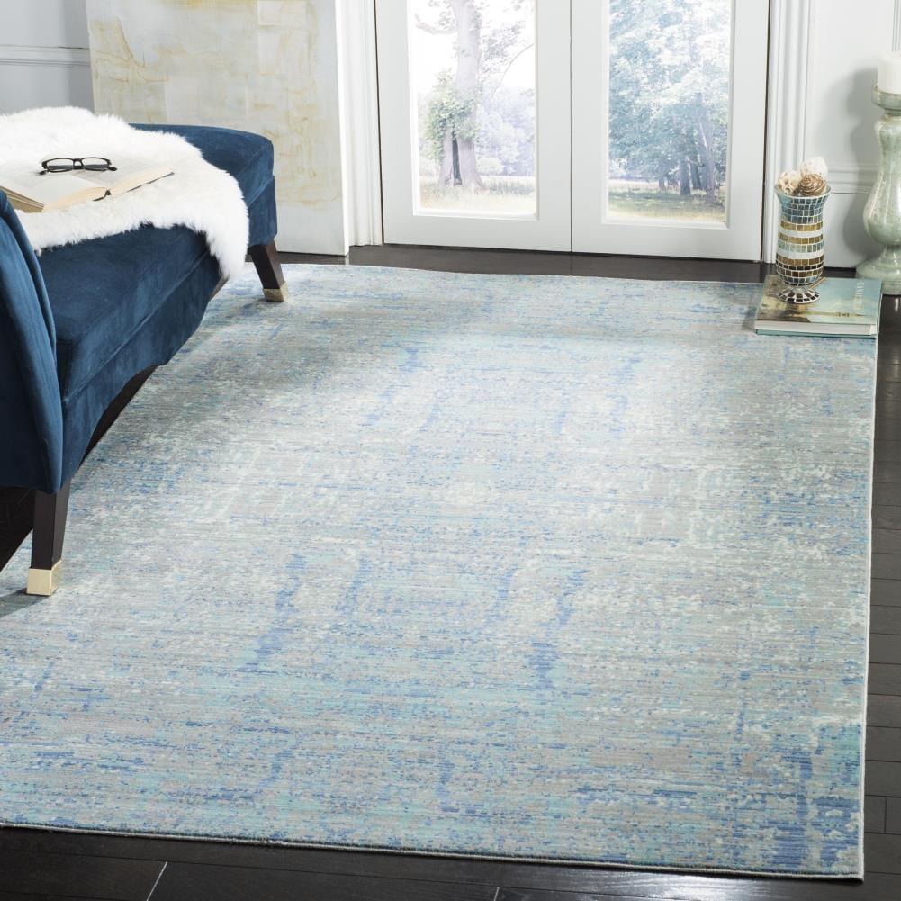 Mystique MYS971 Power Loomed Area Rug - Light Blue/Multi - 6'7"x6'7" - Safavieh.