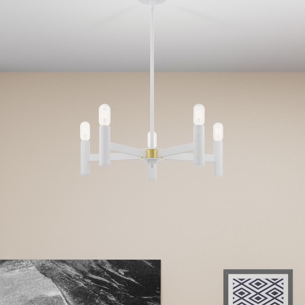 Livex Lighting Copenhagen 5 - Light Chandelier in  White