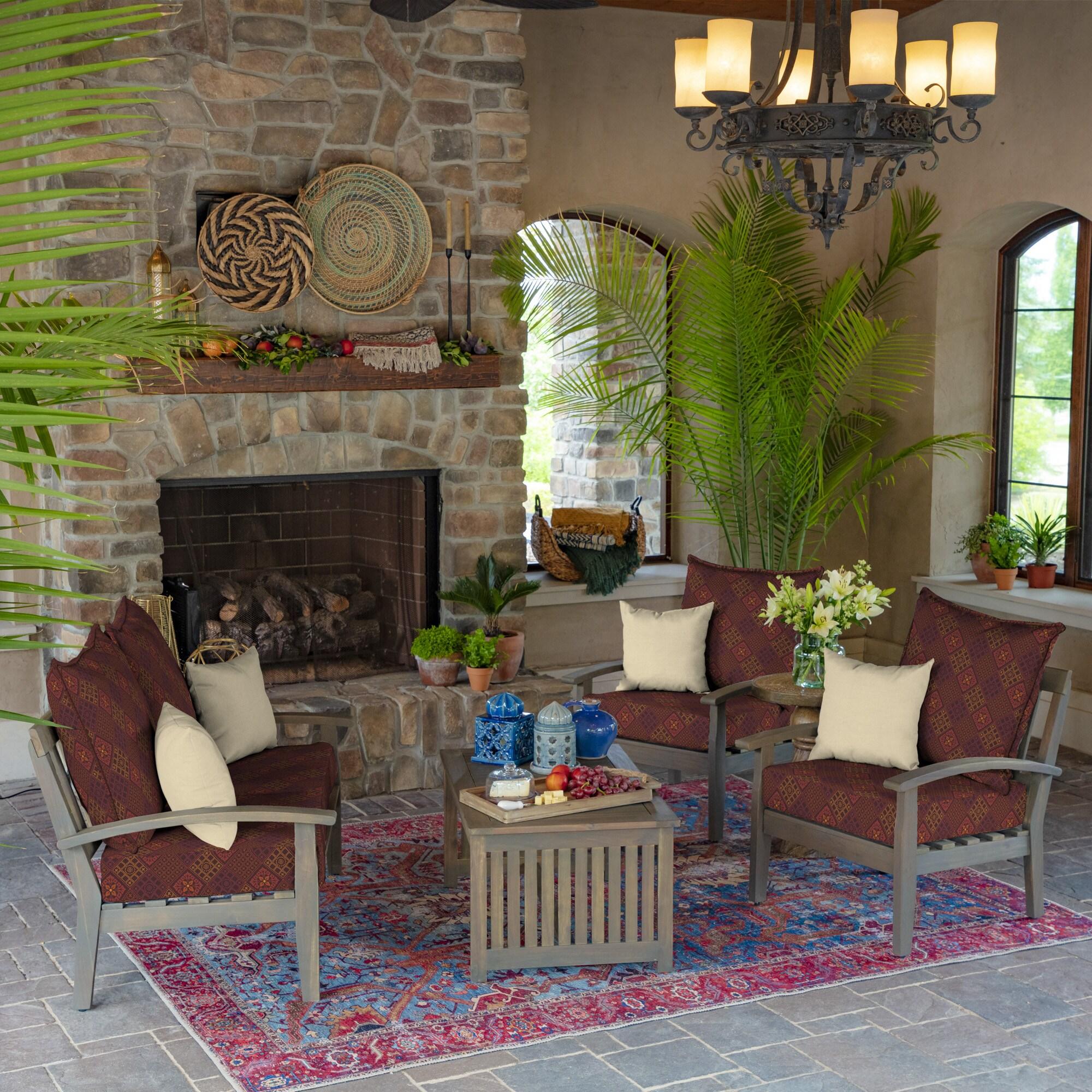 ARDEN Outdoor Toss Pillow, Set of 2, 16 x 16, Water Repellent, Fade Resistant 16 x 16, Tan Leala