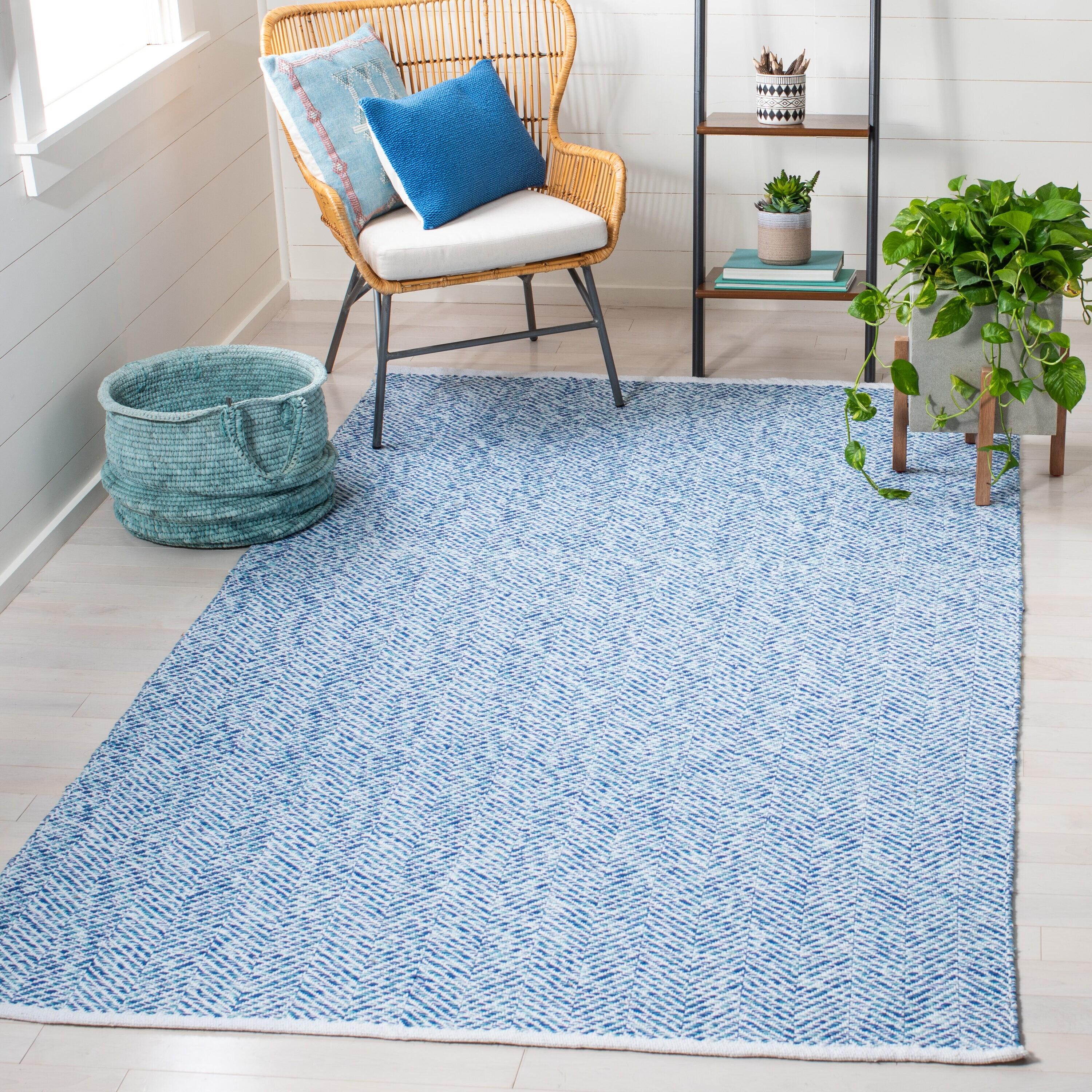 SAFAVIEH Nantucket Noelle Geometric Chevron Area Rug, Blue, 9' x 12'