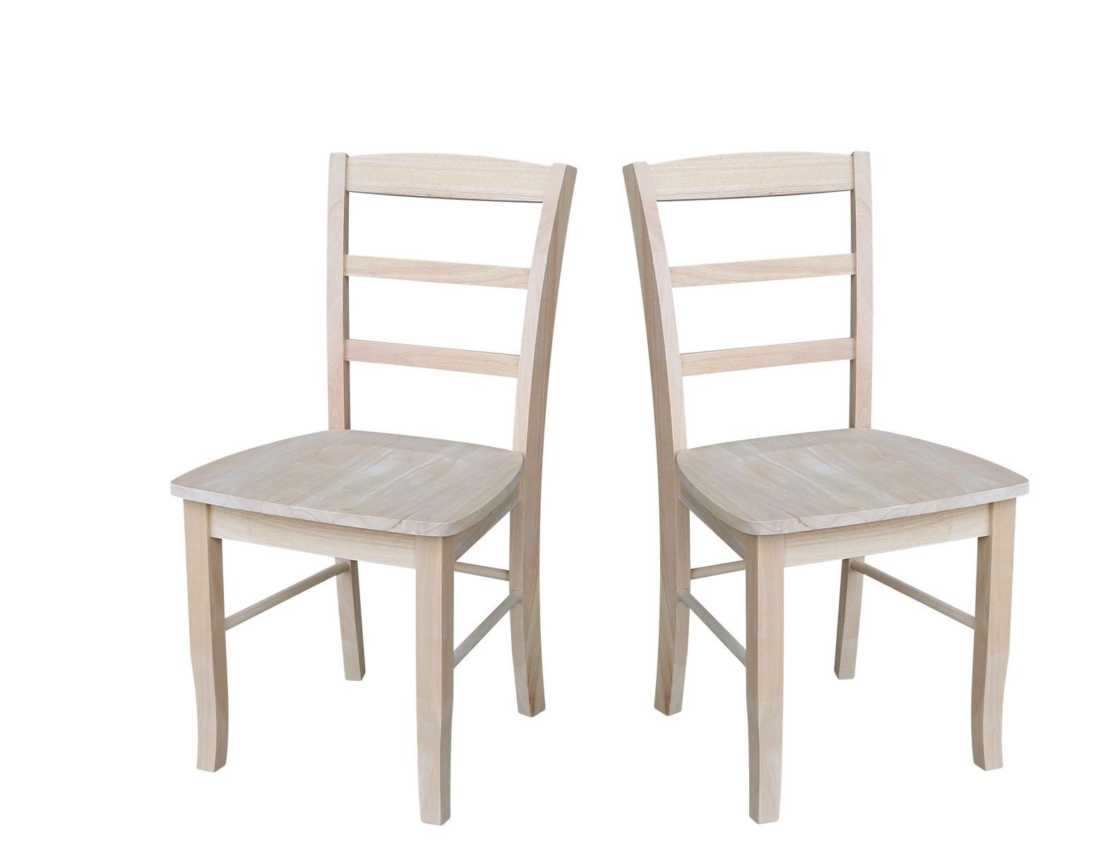 Set of 2 Madrid Ladderback Chairs Unfinished - International Concepts