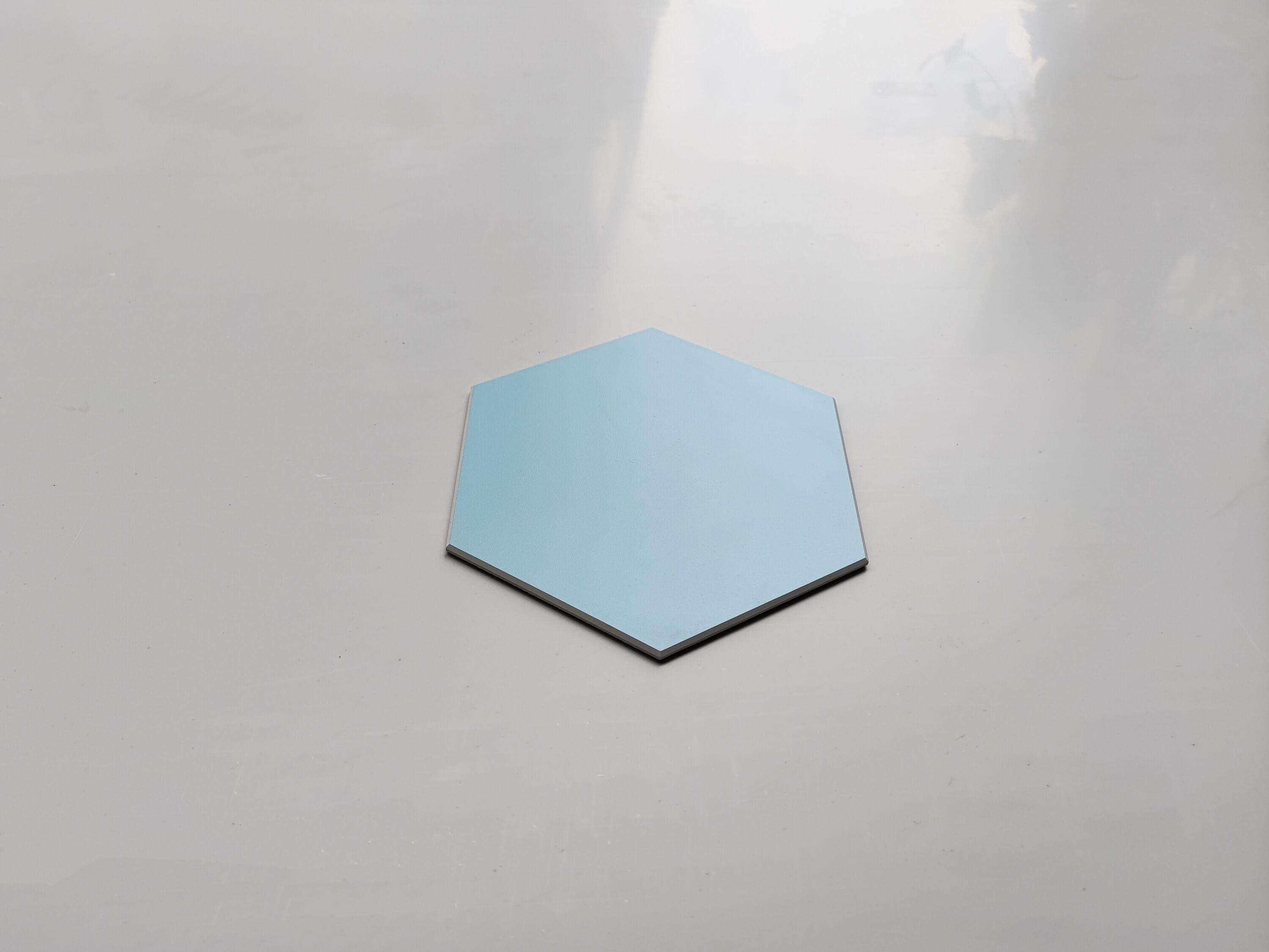 Rain Blue Hexagon Peel and Stick Resin Wall Tiles