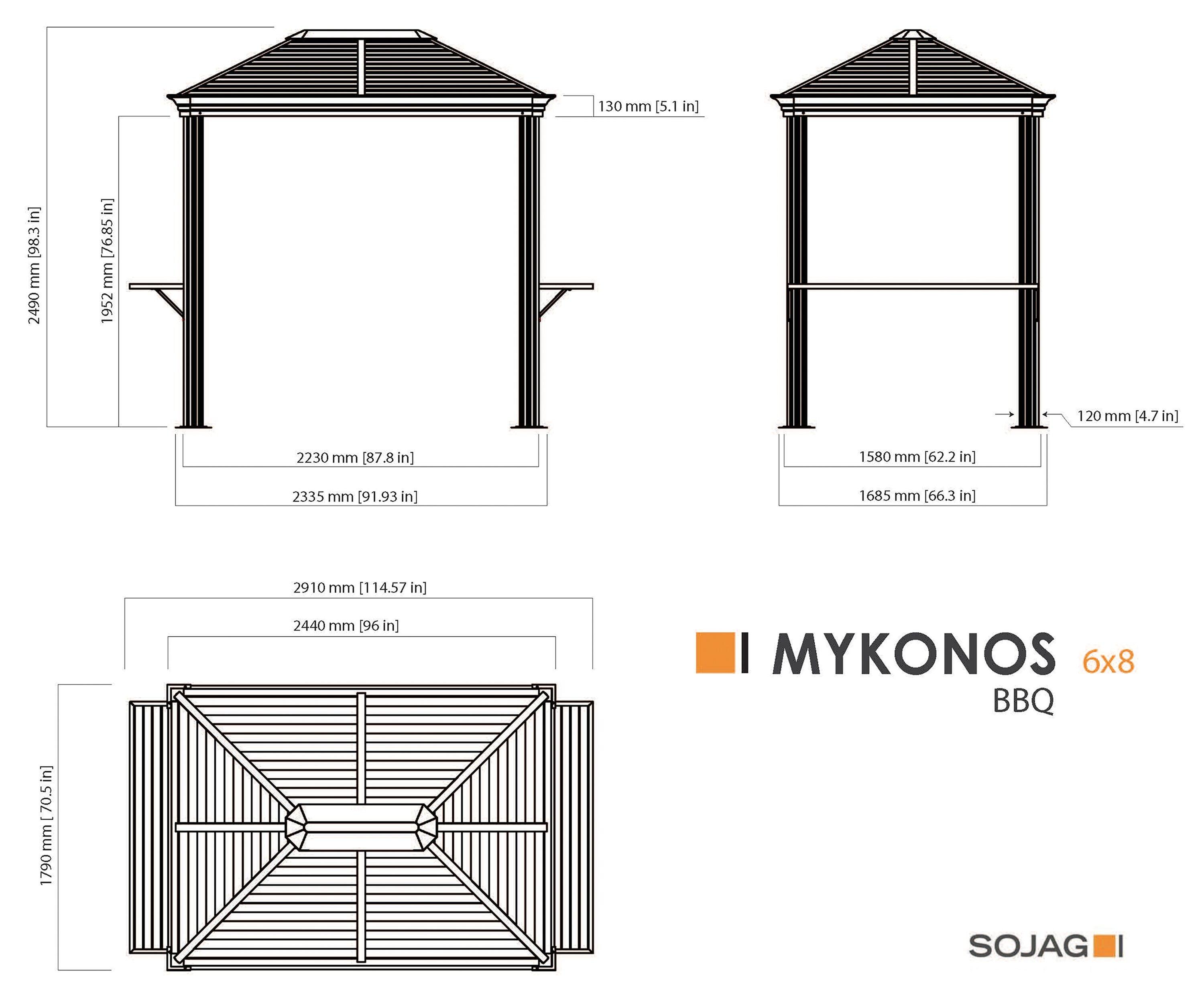 Sojag Sojag BBQ Mykonos 5 ft. x 8 ft. Gazebo