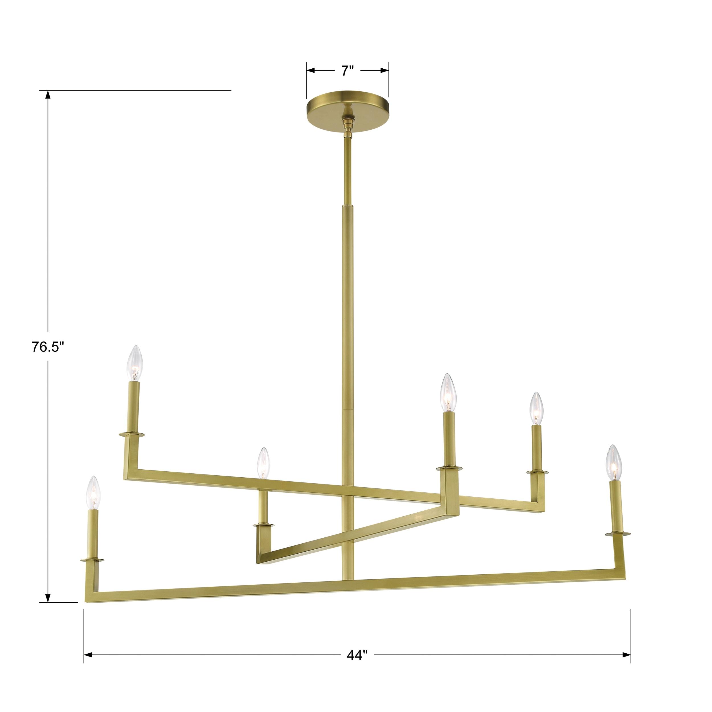 Dante 6 - Light Dimmable Square / Rectangle Chandelier