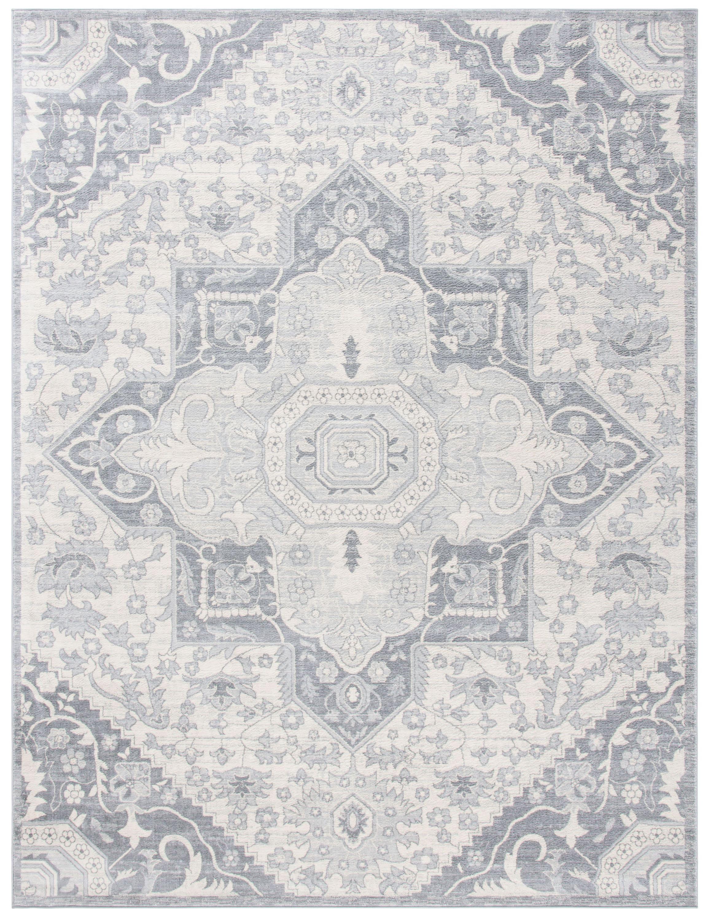 Brentwood BNT816 Power Loomed Indoor Area Rug - Grey/Cream - 8'x10' - Safavieh