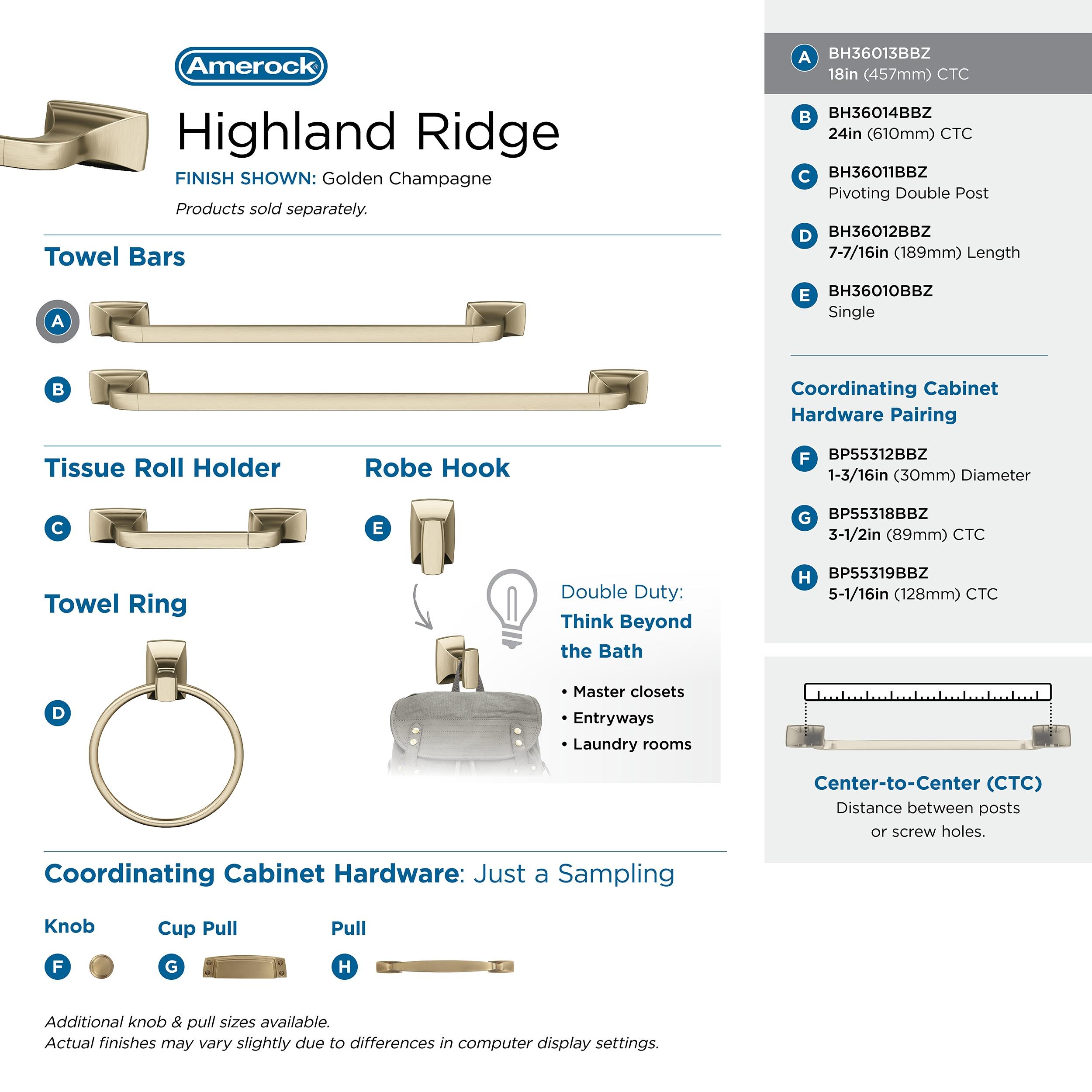 Highland Ridge 20.87" Wall Mounted Towel Bar