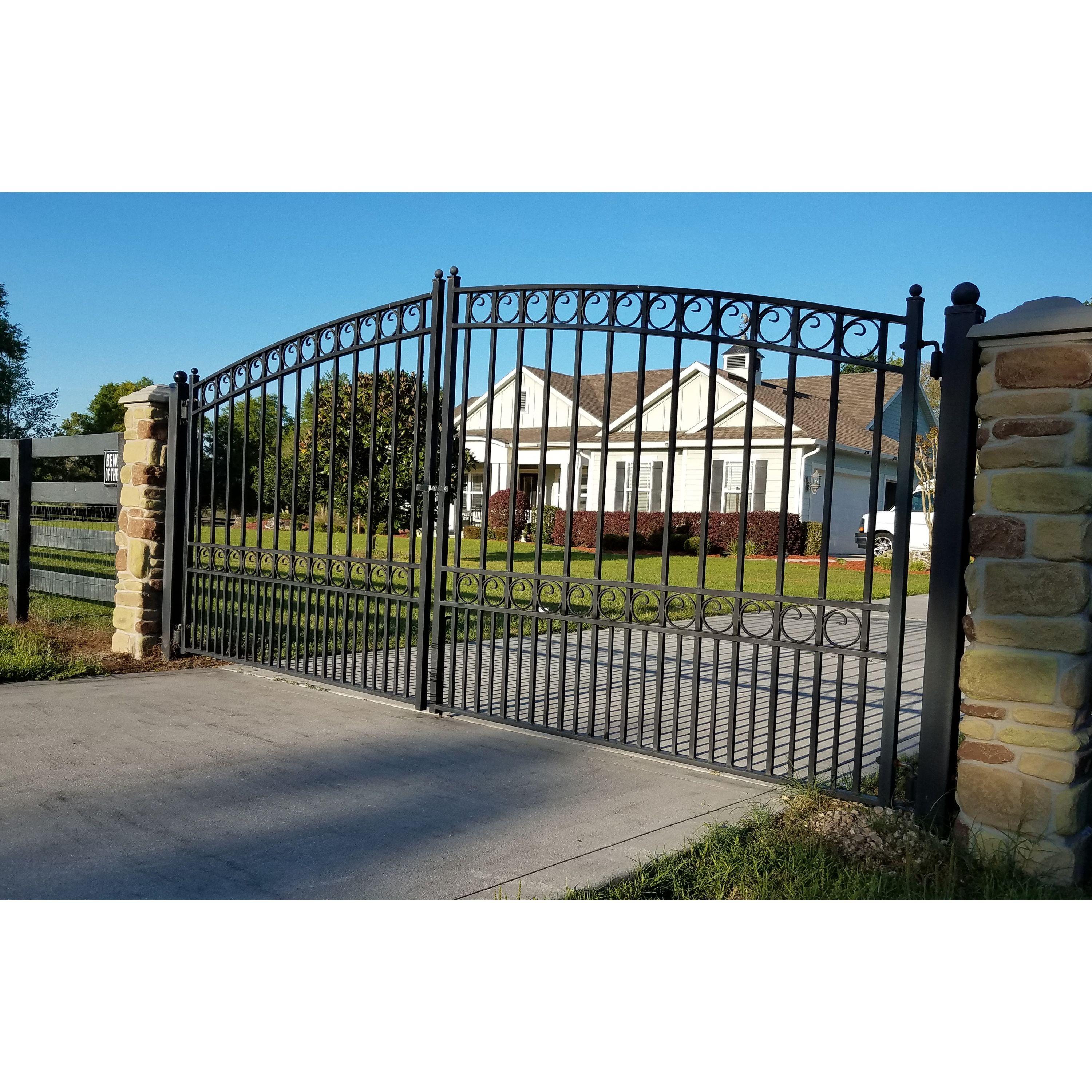 ALEKO Garden Steel Dual Swing 14 x 6 feet Black Driveway Gate Paris Style