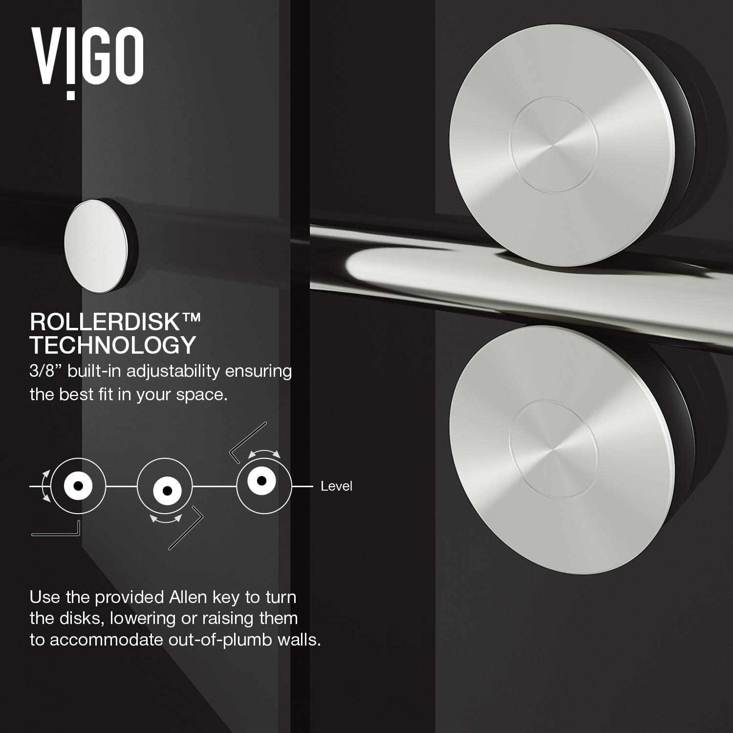 Elan 68-72" W x 74" H Sliding Frameless Shower Door with 3/8" Tinted Glass