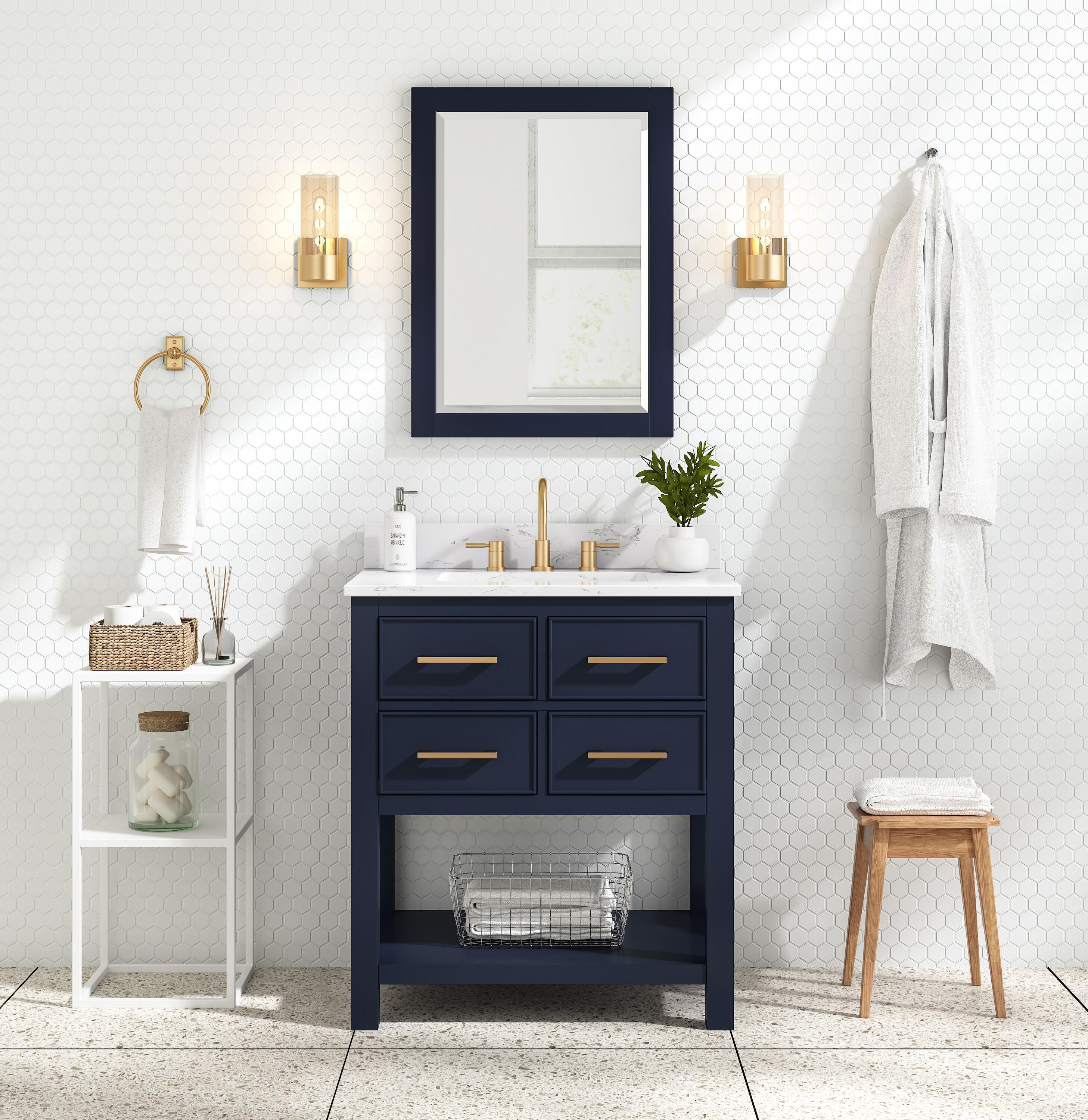 Brooks 31'' Single Bathroom Vanity with Engineered Marble Top