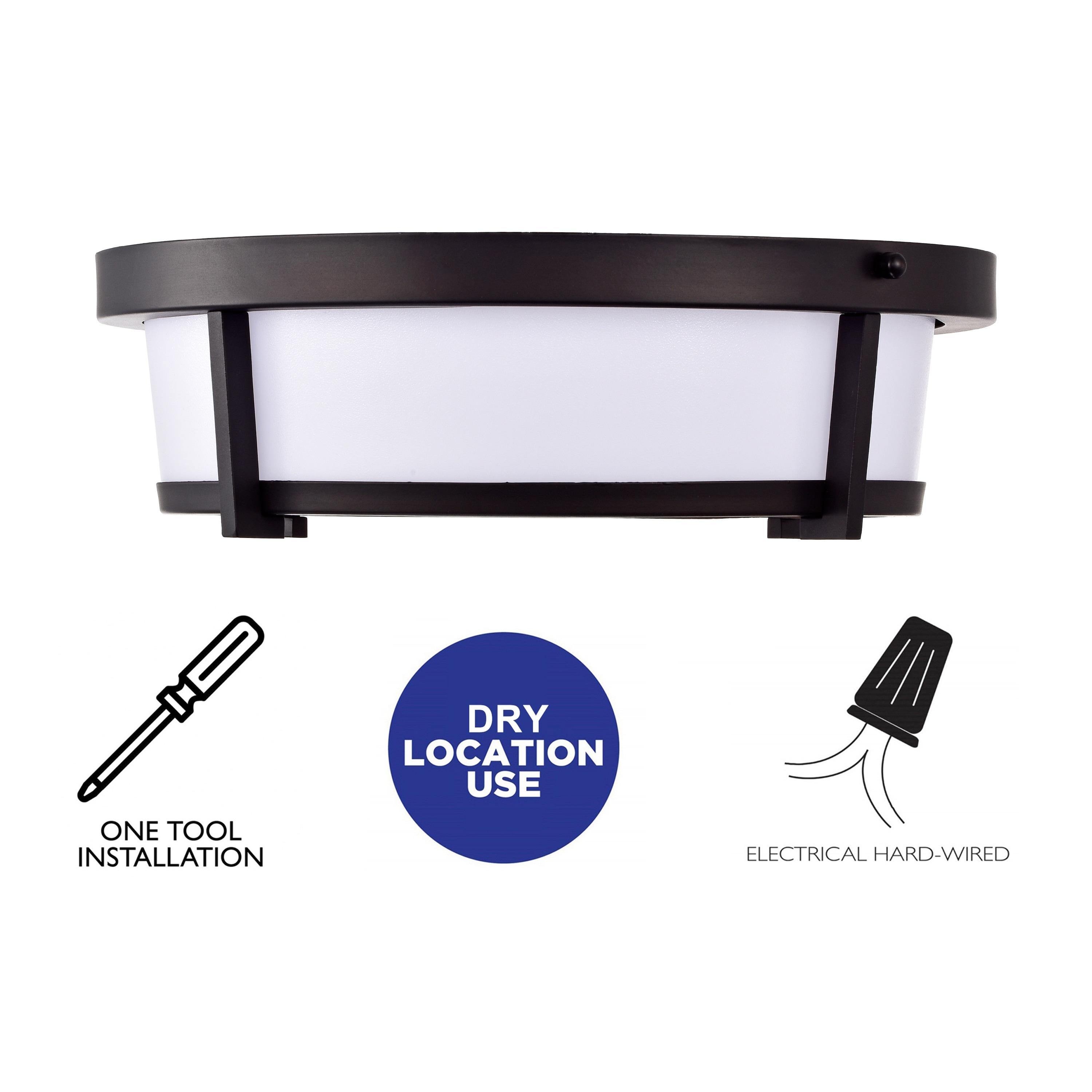 c cattleya 13" Dimmable 20W LED Flush Mount Light with Changing Color Temperature - 13 in.