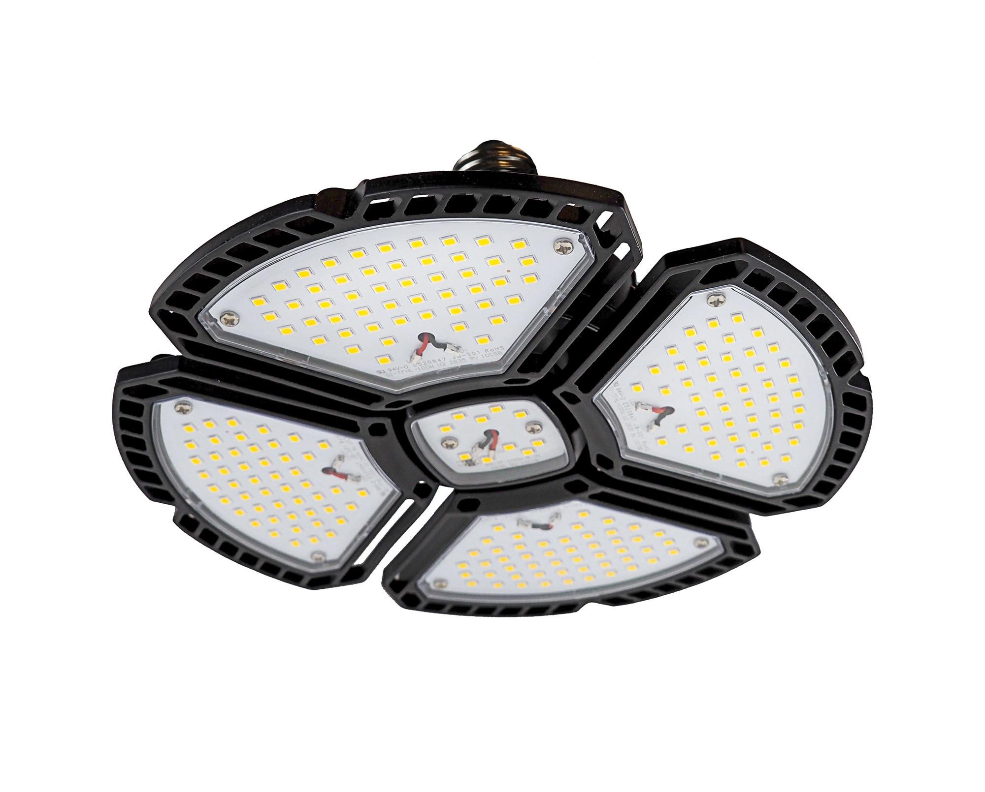 LED Garage Light,100W (900W Equivalent) 15000 Lumen 4-Head Deformable Ceiling Light, 5000K Daylight
