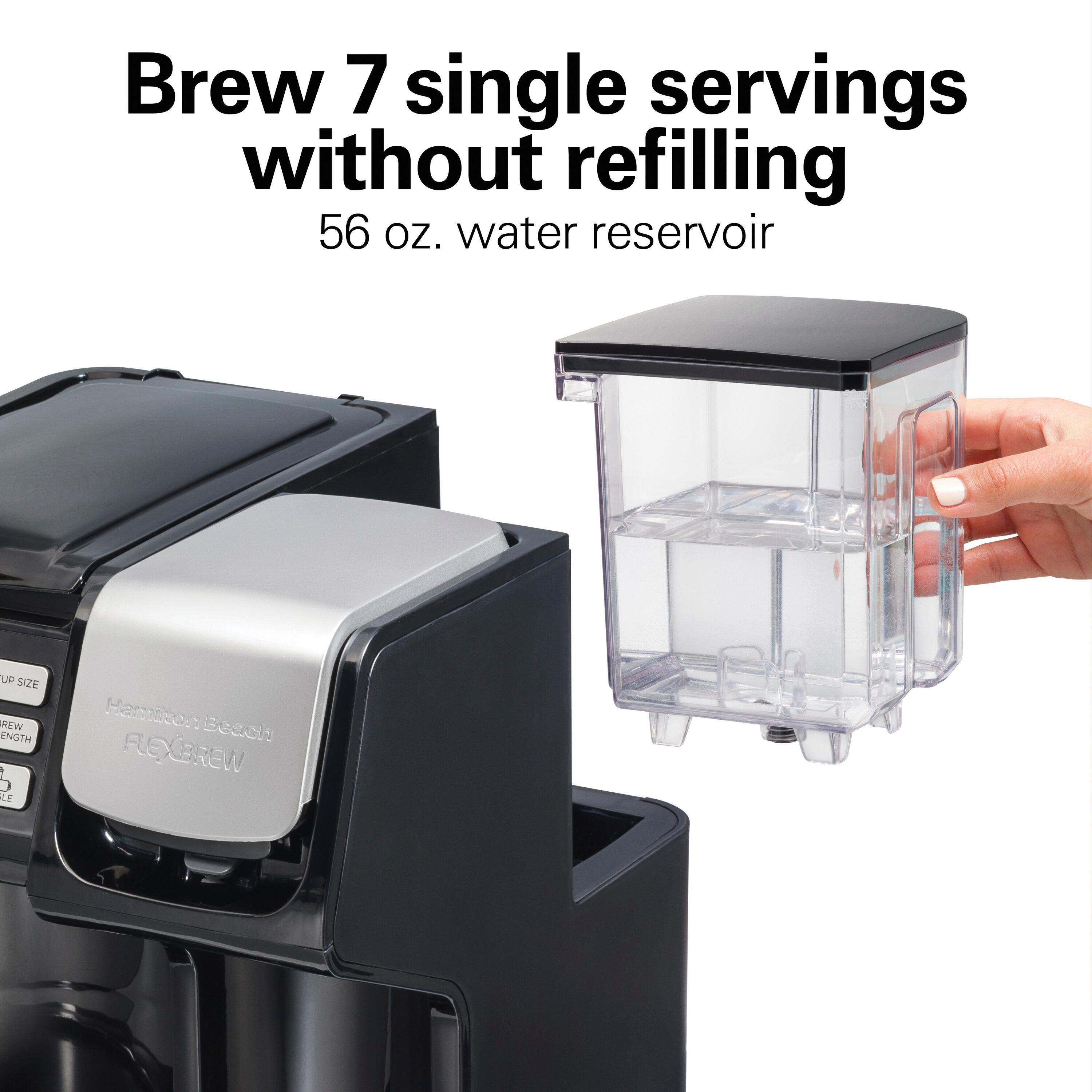 Hamilton Beach® FlexBrew® Trio 2-Way Coffee Maker, Single Serve & Full 12-Cup Pot, Compatible with K-Cup Pods or Grounds