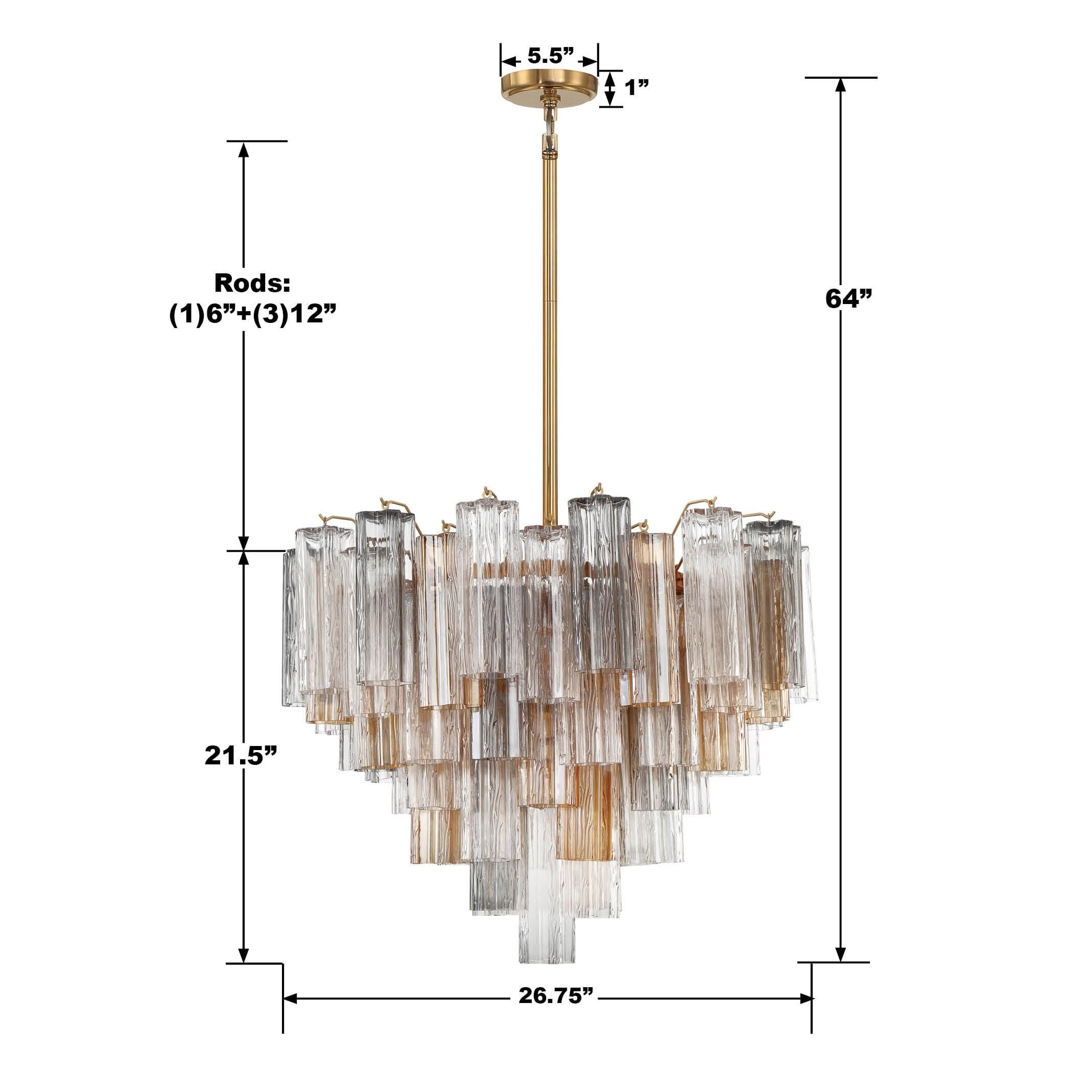 Crystorama Lighting Addis 12 - Light Chandelier in  Aged Brass