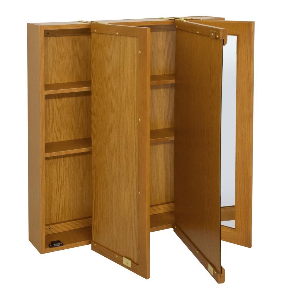 Design House, 545301-HOK 30-inch Claremont Bathroom Medicine Cabinet, Wall Mounted, Mirror, Oak