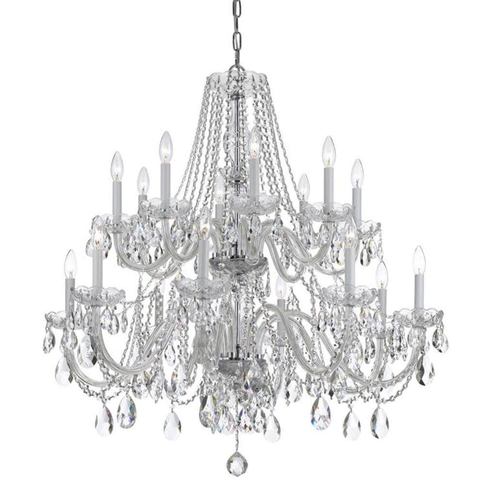 Crystorama Traditional Crystal 37"W Polished Chrome 16-Light Chandelier