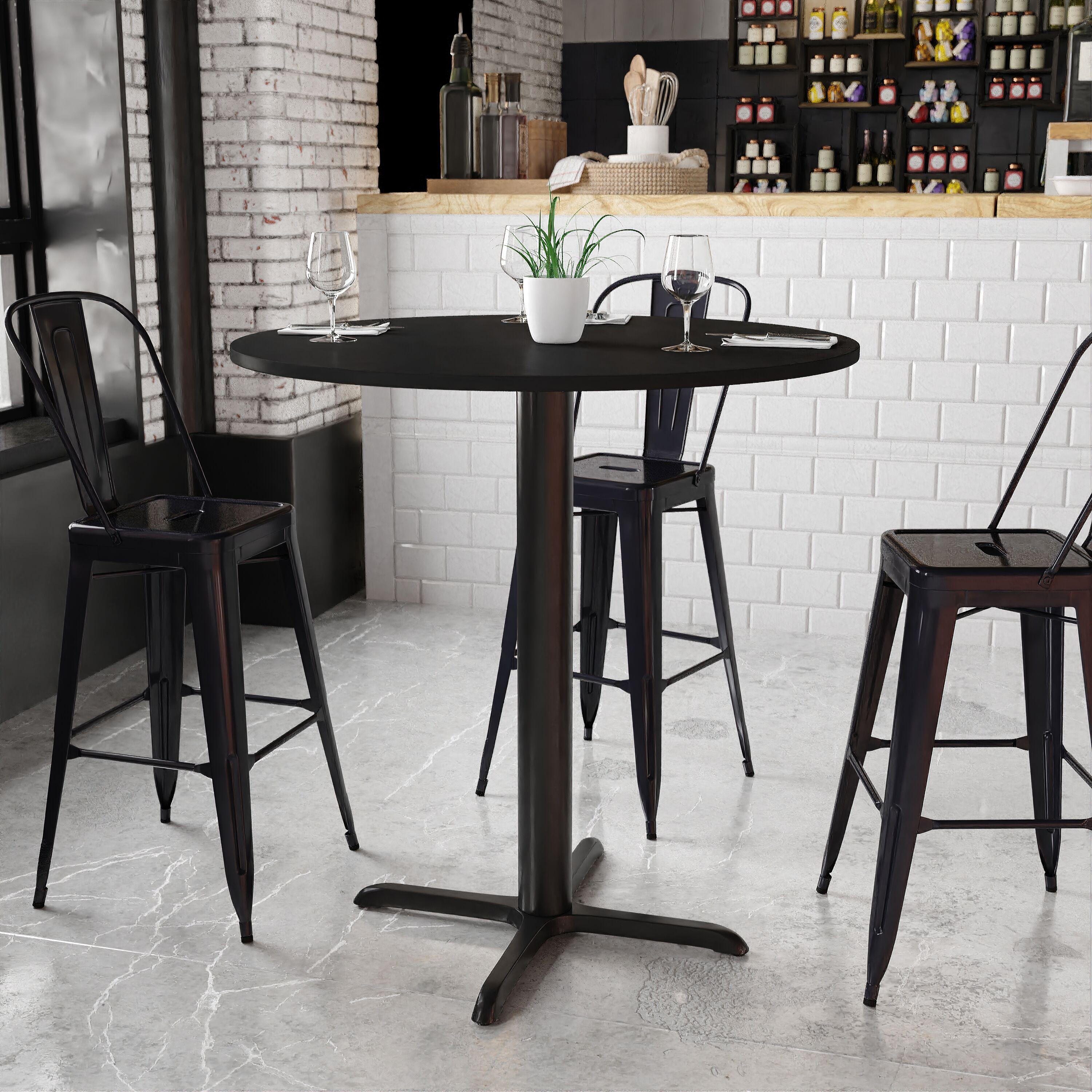 Flash Furniture Carrus Round Laminate Table Top with Height Table Base