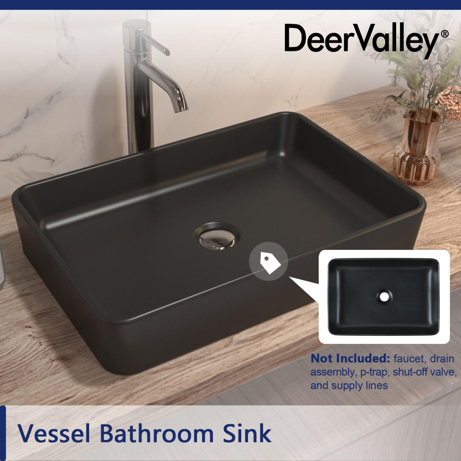 Ally 20" x 13'' Rectangular Vitreous China Vessel Bathroom Sink