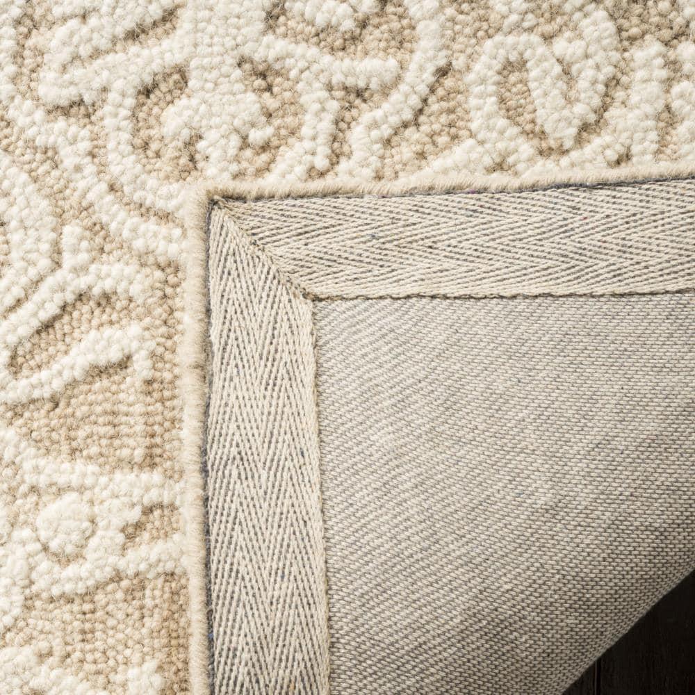 Blossom BLM112 Hand Tufted Indoor Area Rug - Beige/Ivory - 6'x6' - Safavieh