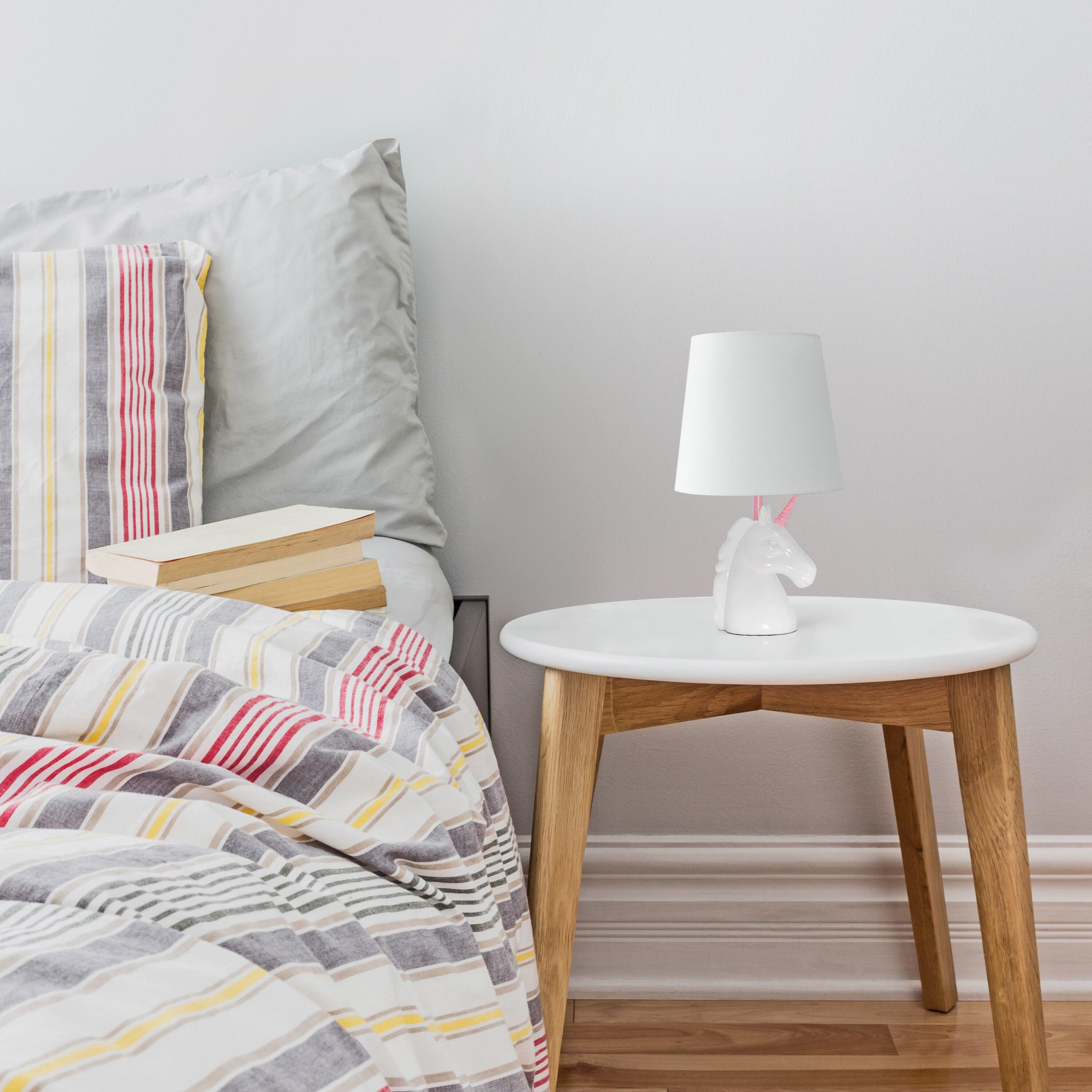 Creekwood Home Whimsilux 15.5" Enchanting Unicorn Dreams Table Lamp Pink