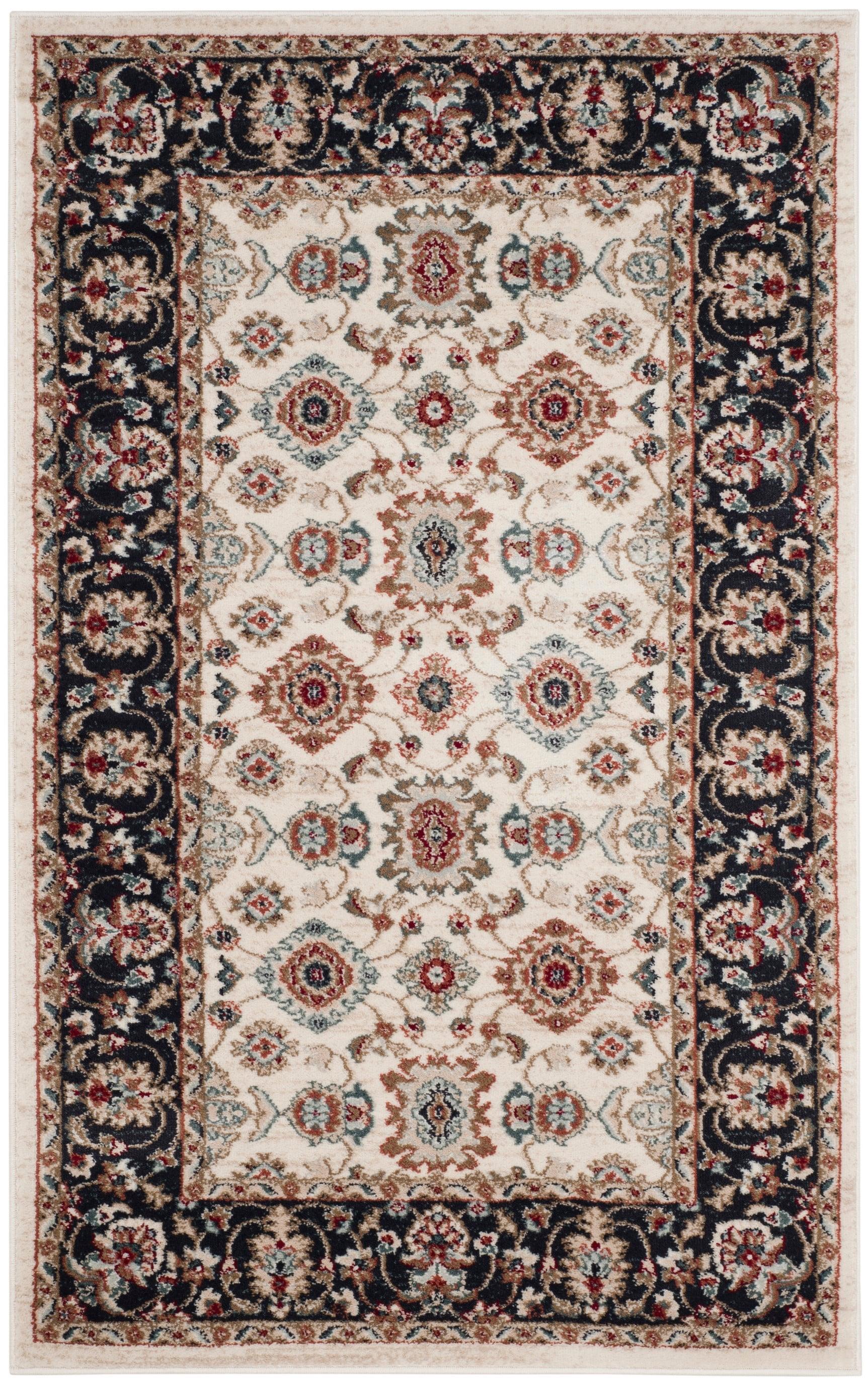 Lyndhurst LNH332 Power Loomed Accent Rug - Cream/Navy - 3'3"x5'3" - Safavieh.