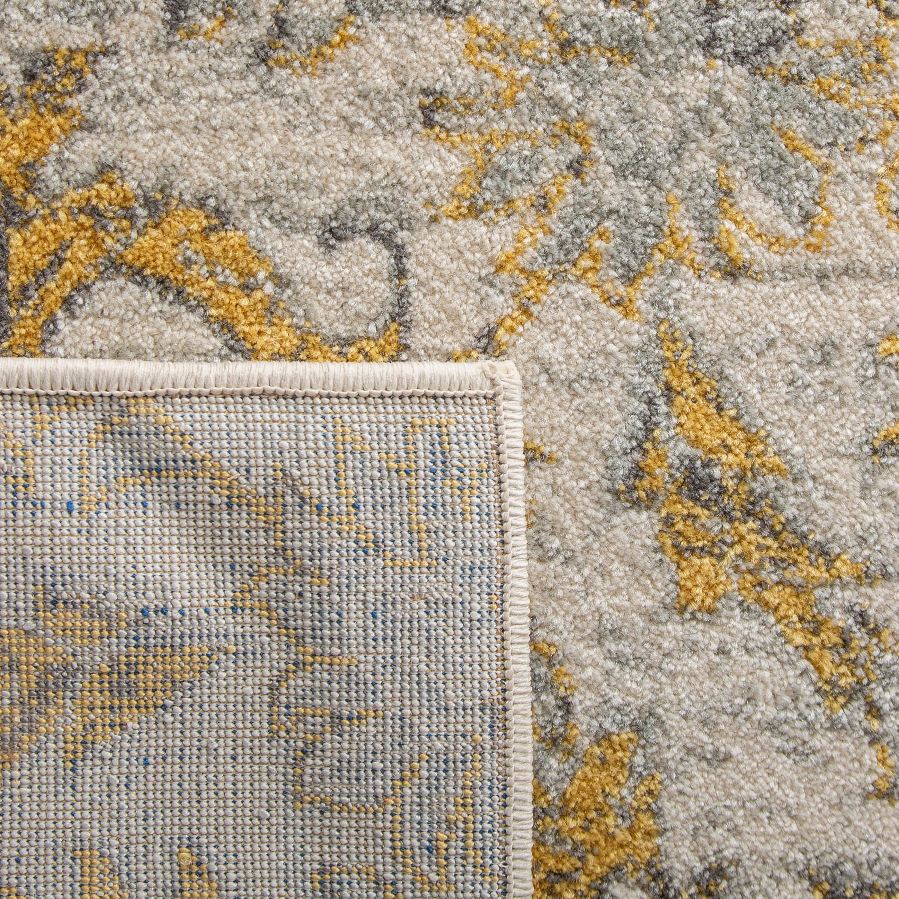 Adie Damask Ivory/Gold Area Rug