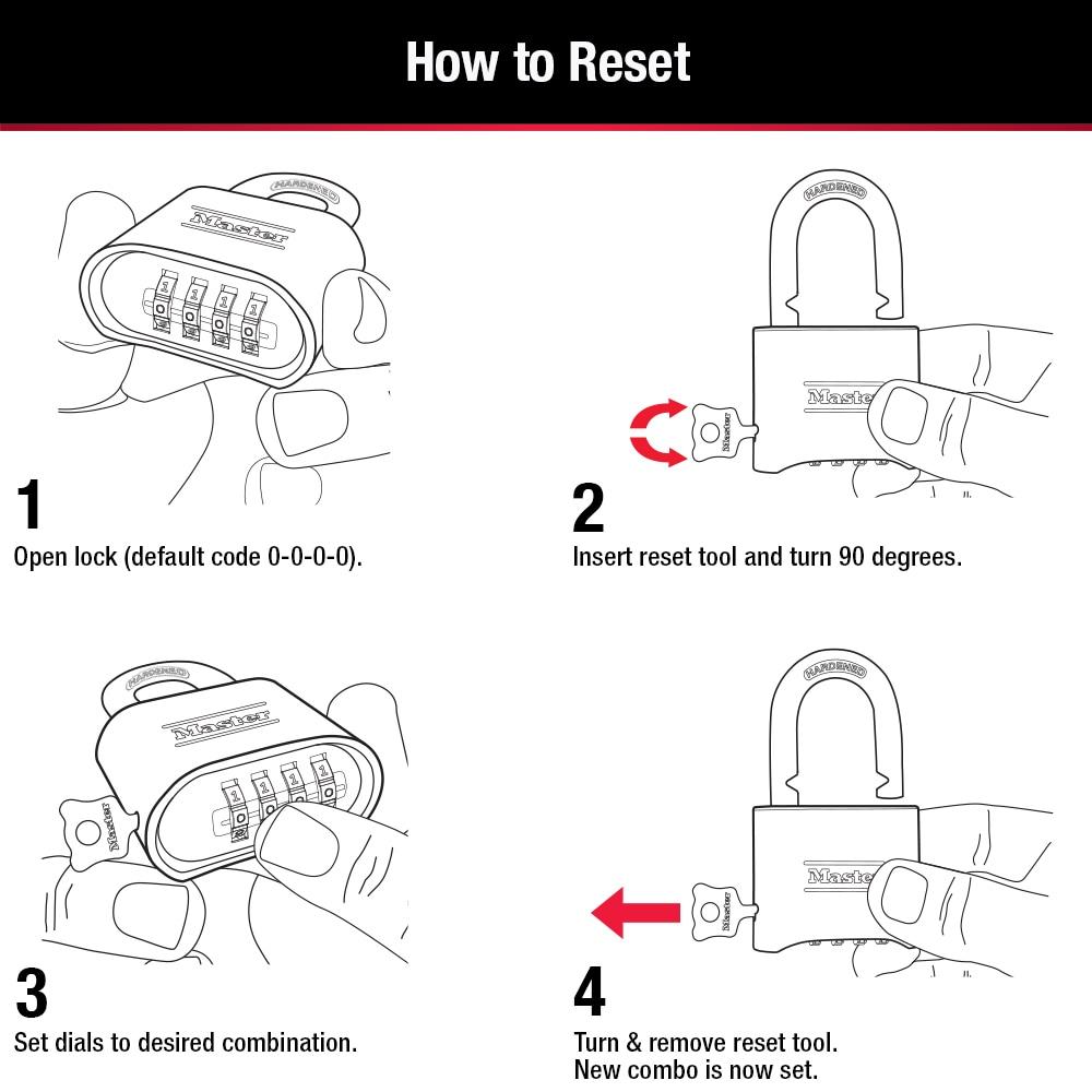 Master Lock Padlock, Set Your Own Combination Lock, 2 in. Wide, 175D Pack of 4
