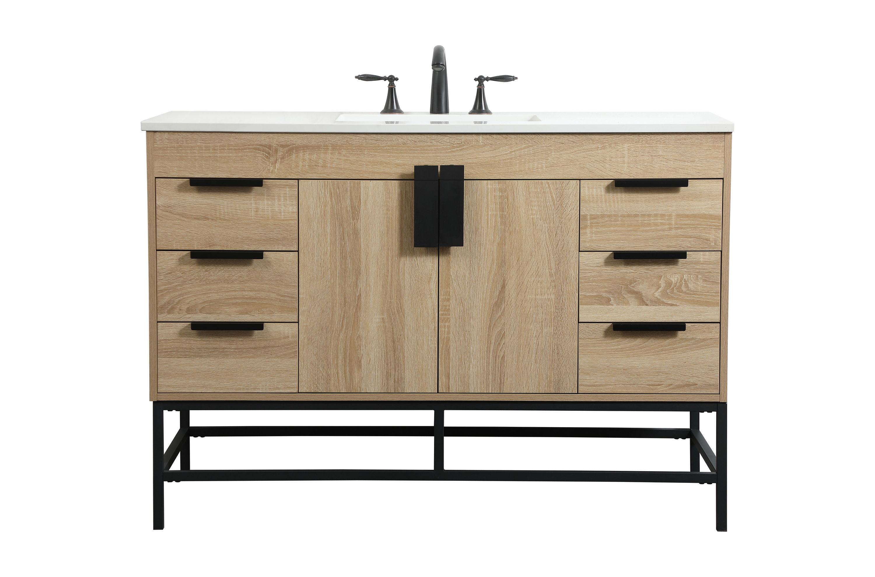 Corley 48'' Single Bathroom Vanity with Engineered Marble Top