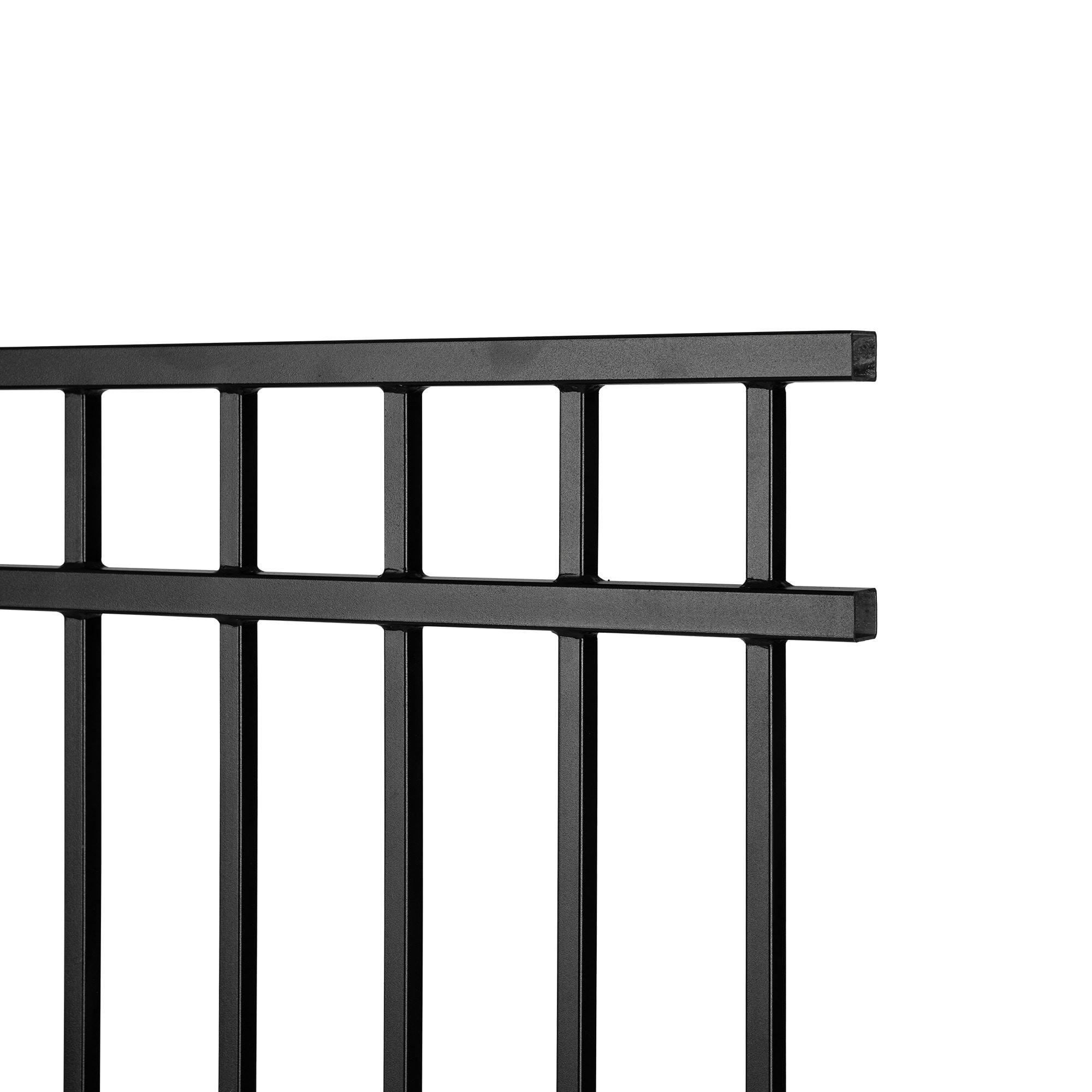 Nuvo Iron 5-ft H x 6-ft W Textured black finish Galvanized steel Containment Gate Spaced picket Fence panel
