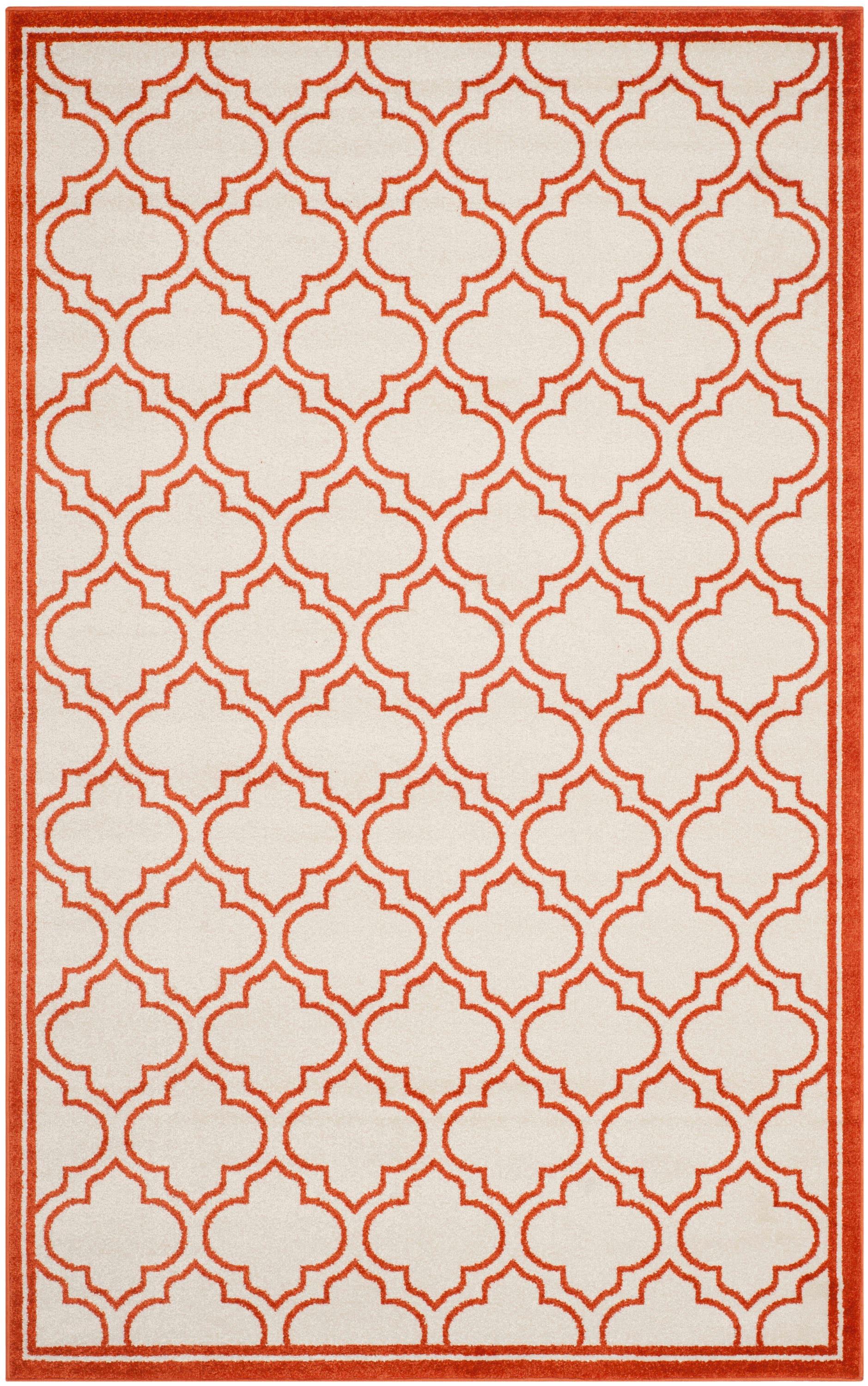 Amherst AMT412 Power Loomed Area Rug - Ivory/Orange - 5'3"x8' - Safavieh.