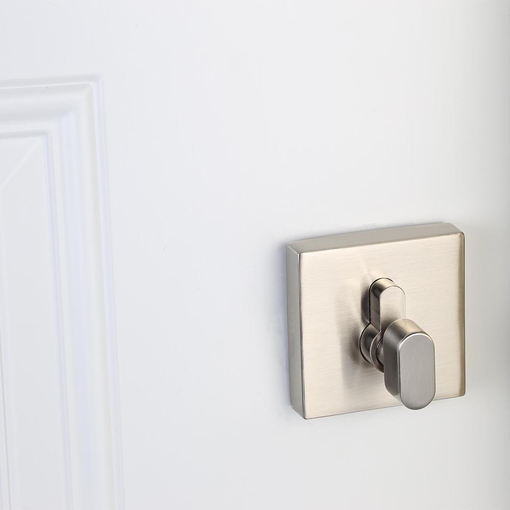 Satin Nickel Square Single Cylinder Deadbolt