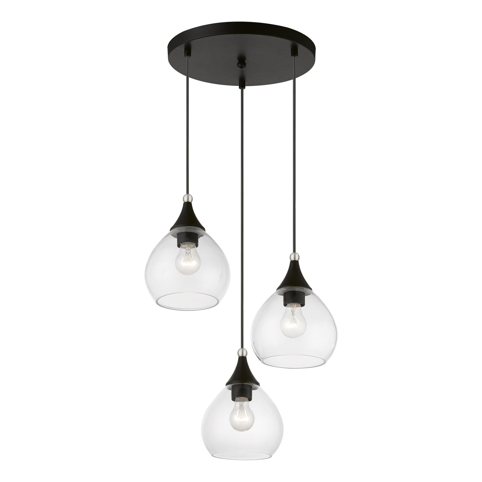 Livex Lighting Catania 3 - Light Pendant in  Black/Brushed Nickel