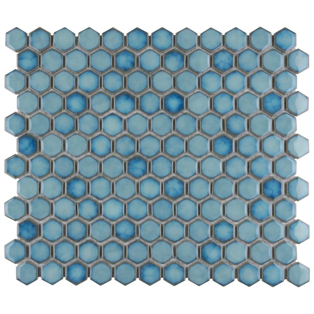 Hudson 1" Hex 11-7/8 " x 13-1/4 " Porcelain Mosaic Floor and Wall Tile