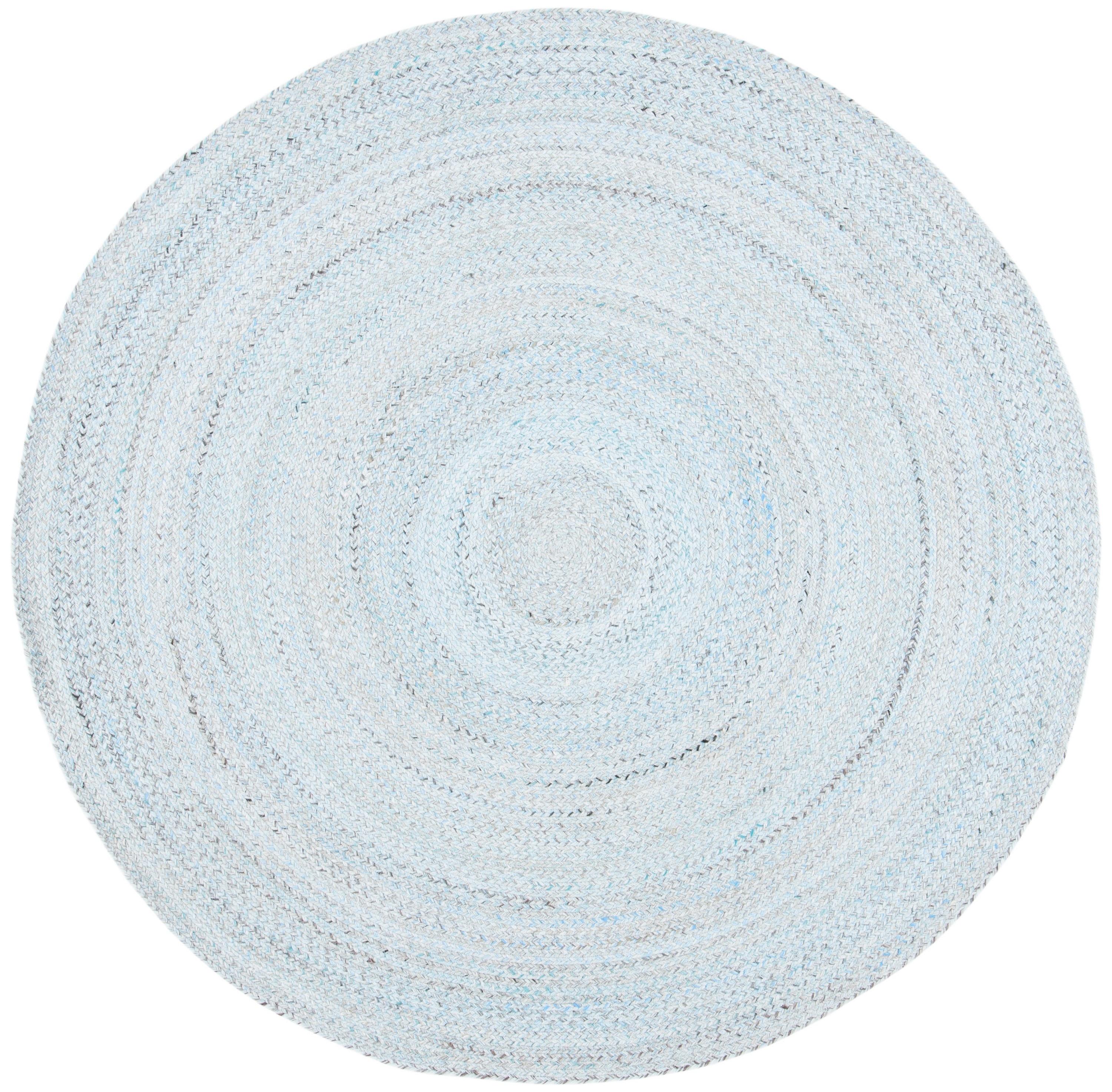Braided BRD851 Hand Braided Area Rug - Blue/Grey - 5' round - Safavieh.
