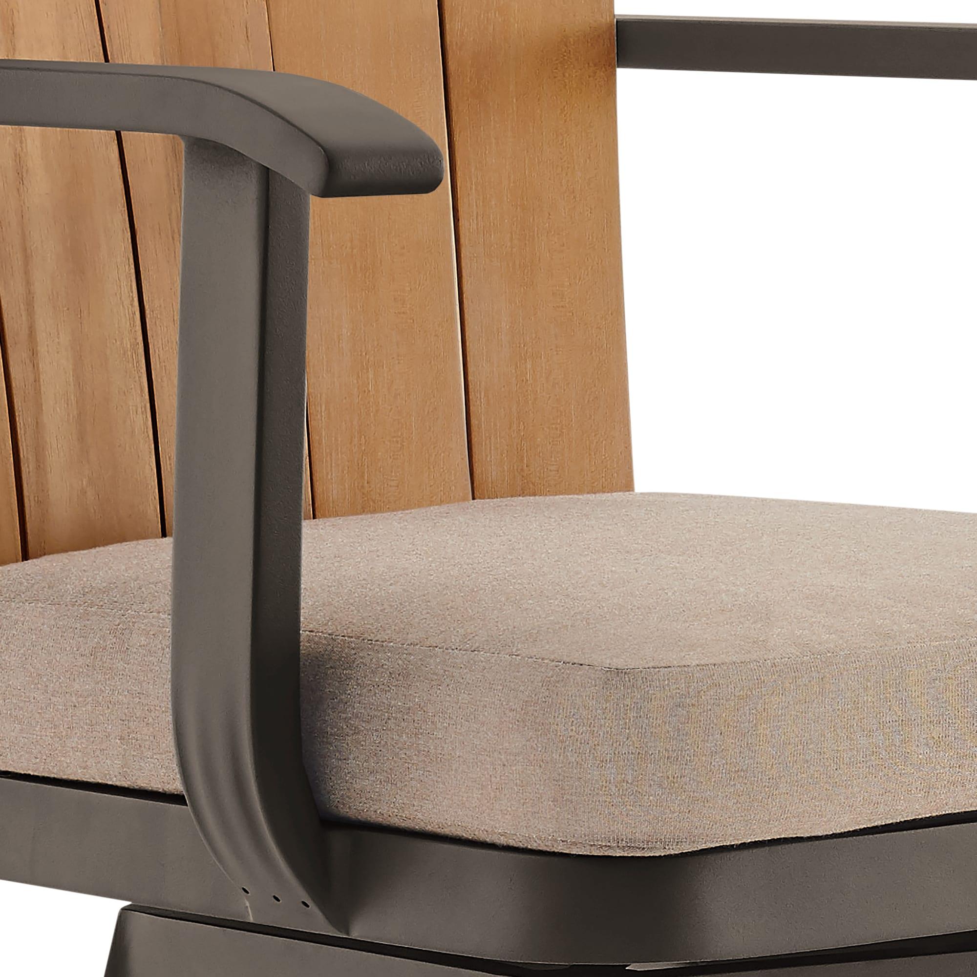 Williston Forge Javin Swivel Outdoor Metal Counter or Bar Height Bar Stool with Cushion