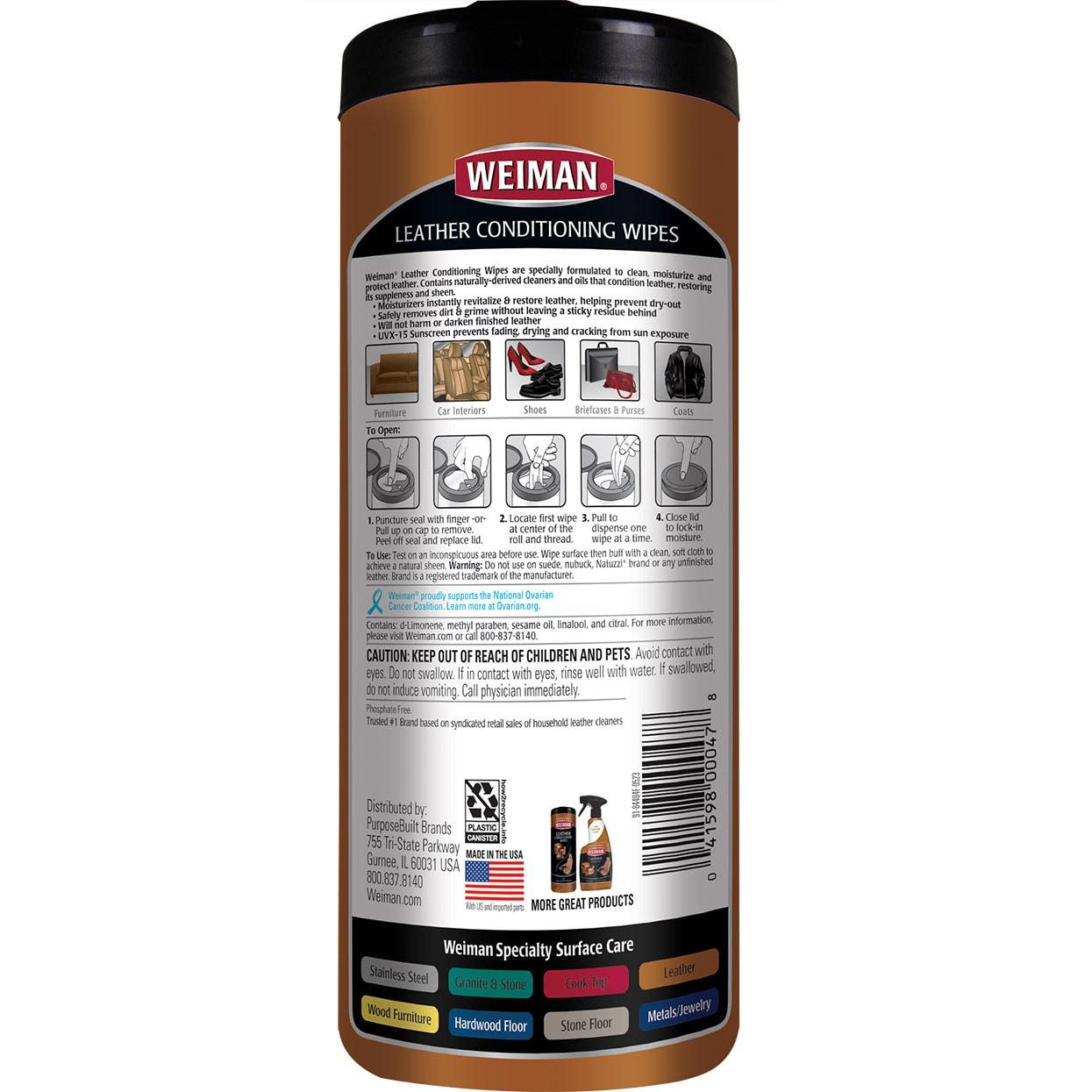 Weiman Leather Wipes - 30ct