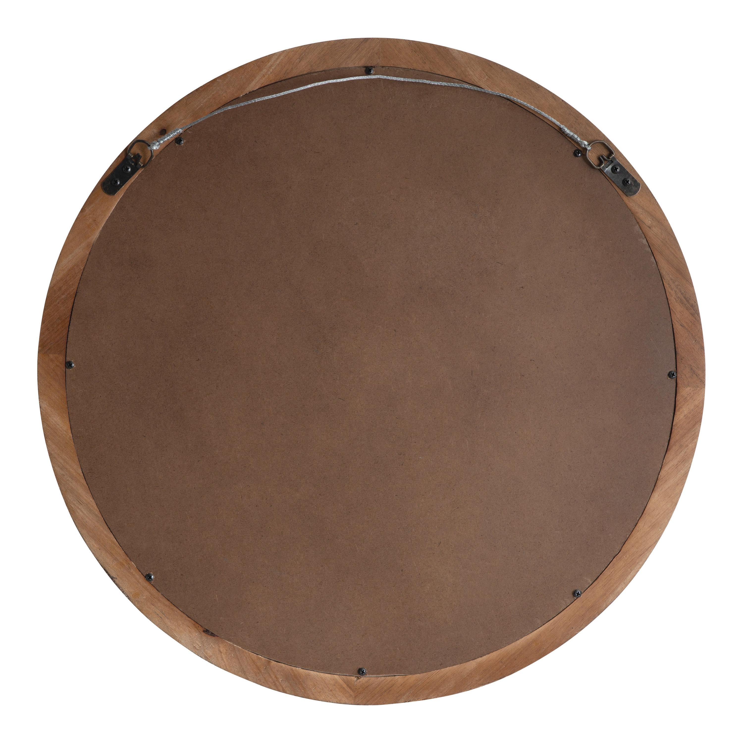 30" Hartman Round Wall Mirror Brown - Kate & Laurel All Things Decor