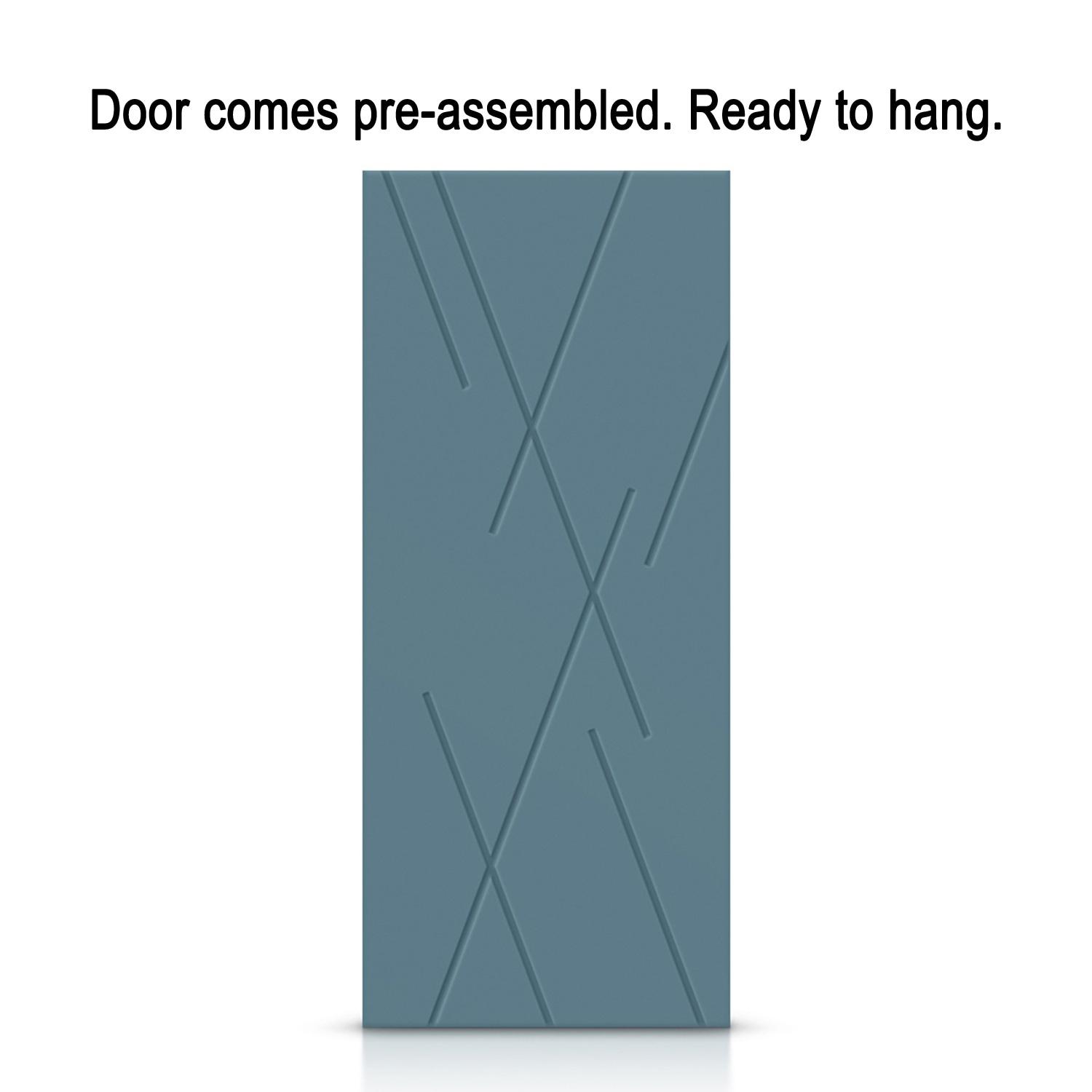 Calhome Paneled Manufactured Wood Painted Barn Door