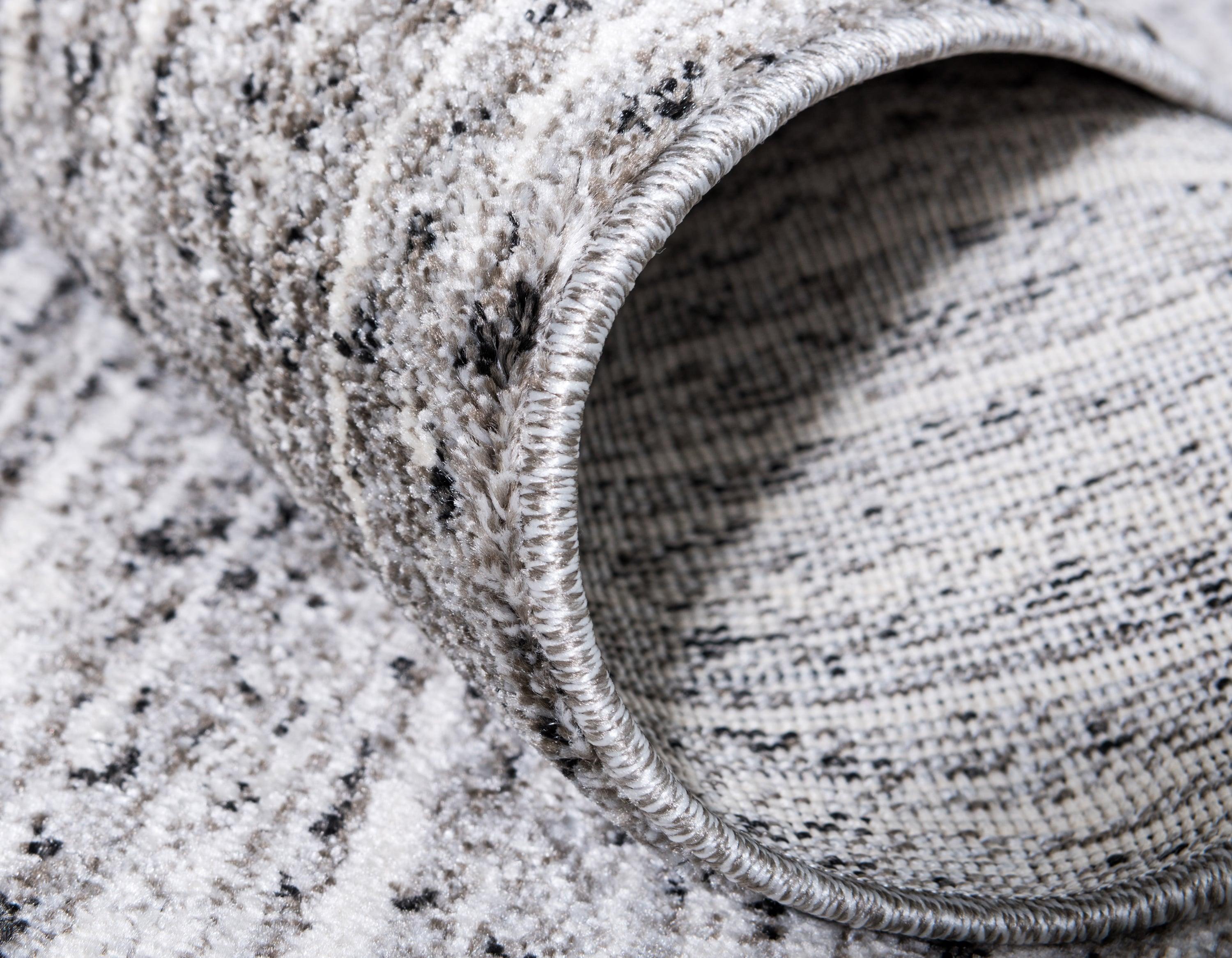Unique Loom Del Mar Collection Area Rug - Jennifer (4' 1" x 6' 1" Rectangle Gray/Black)