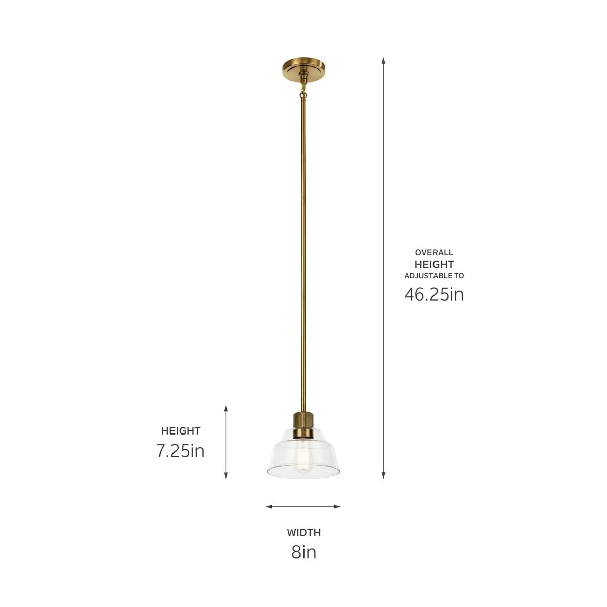 Kichler Lighting Eastmont 1 - Light Pendant in  Brushed Brass