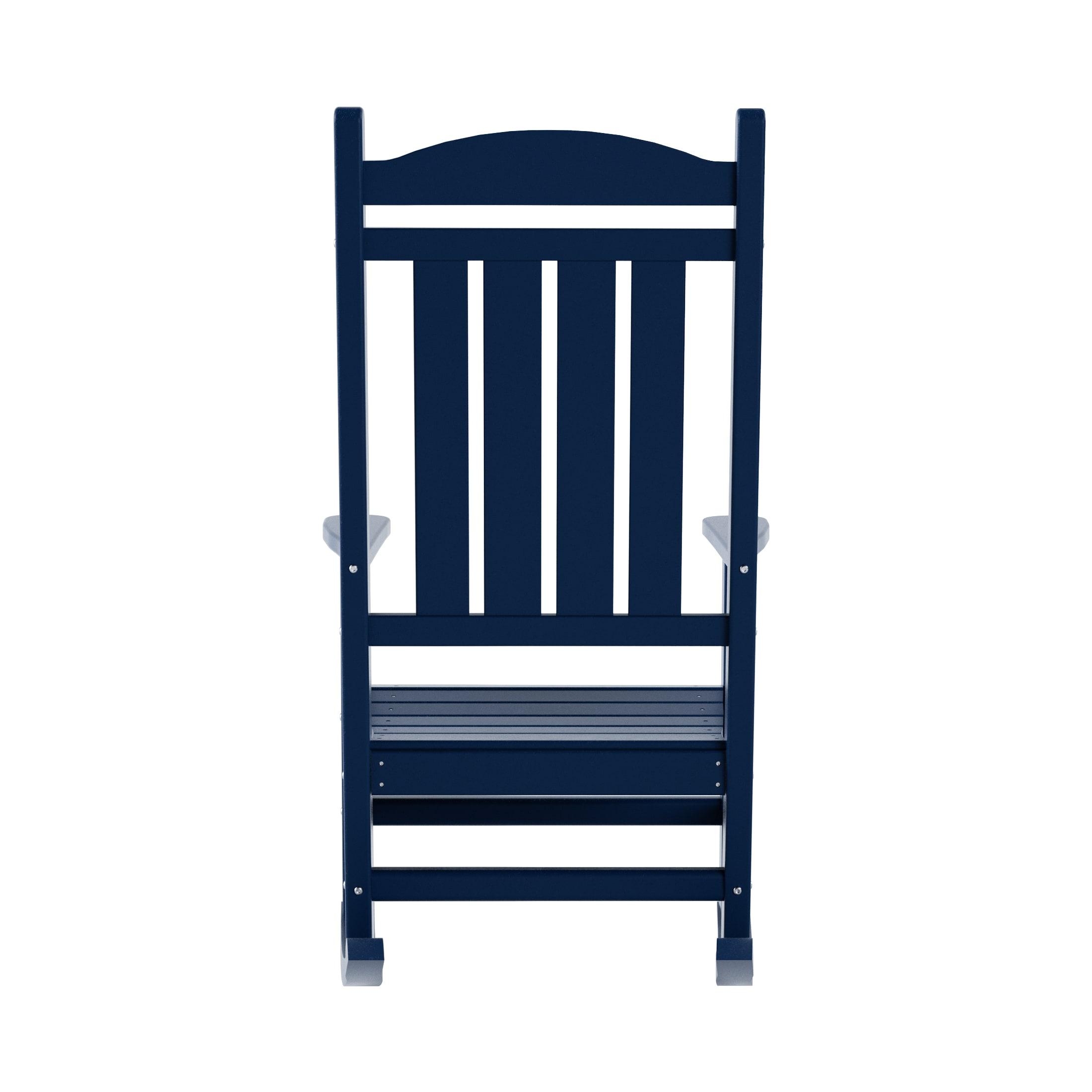 Polytrends  Laguna Traditional Poly Eco-Friendly Weather-Resistant Rocking Chair Navy Blue