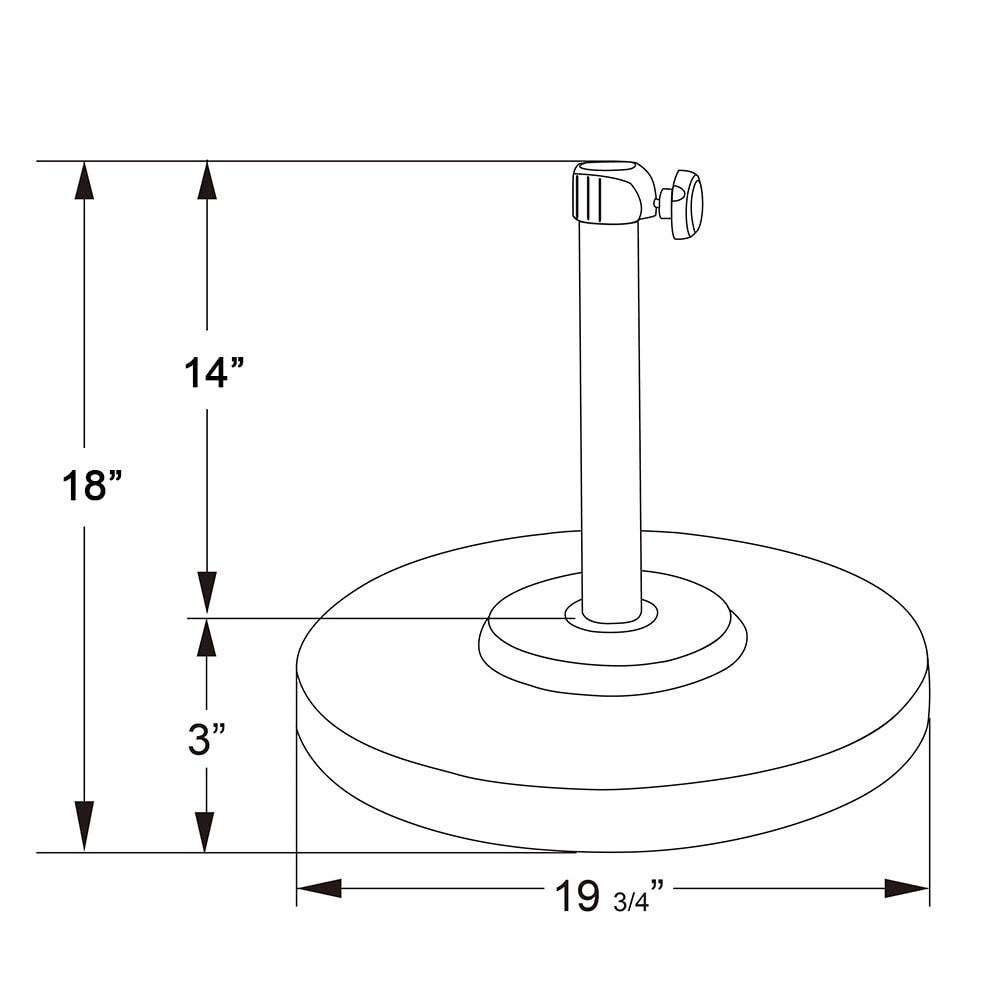 California Umbrella 50LBS Umbrella Base with Steel Cover with Concrete Bronze